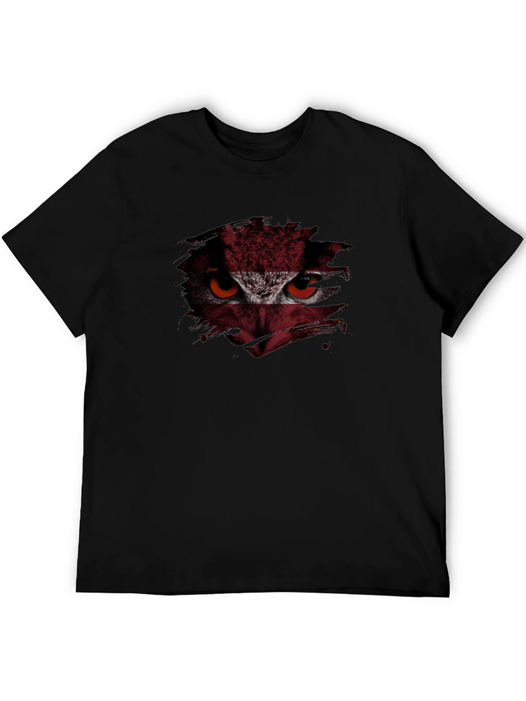 Owl Eyes Graphic Print Tee - Mens Black T-Shirt