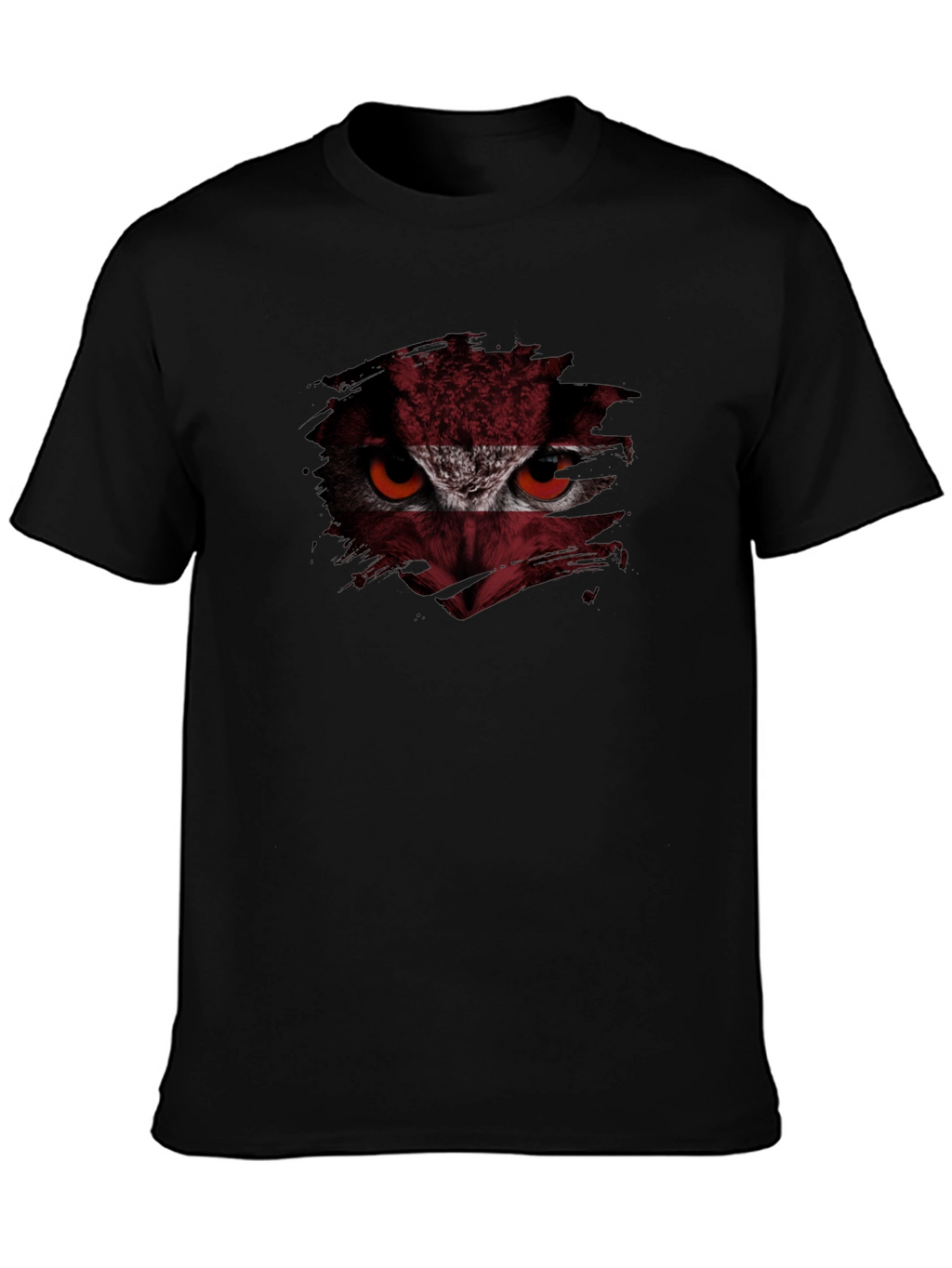 Owl Eyes Graphic Print Tee - Mens Black T-Shirt