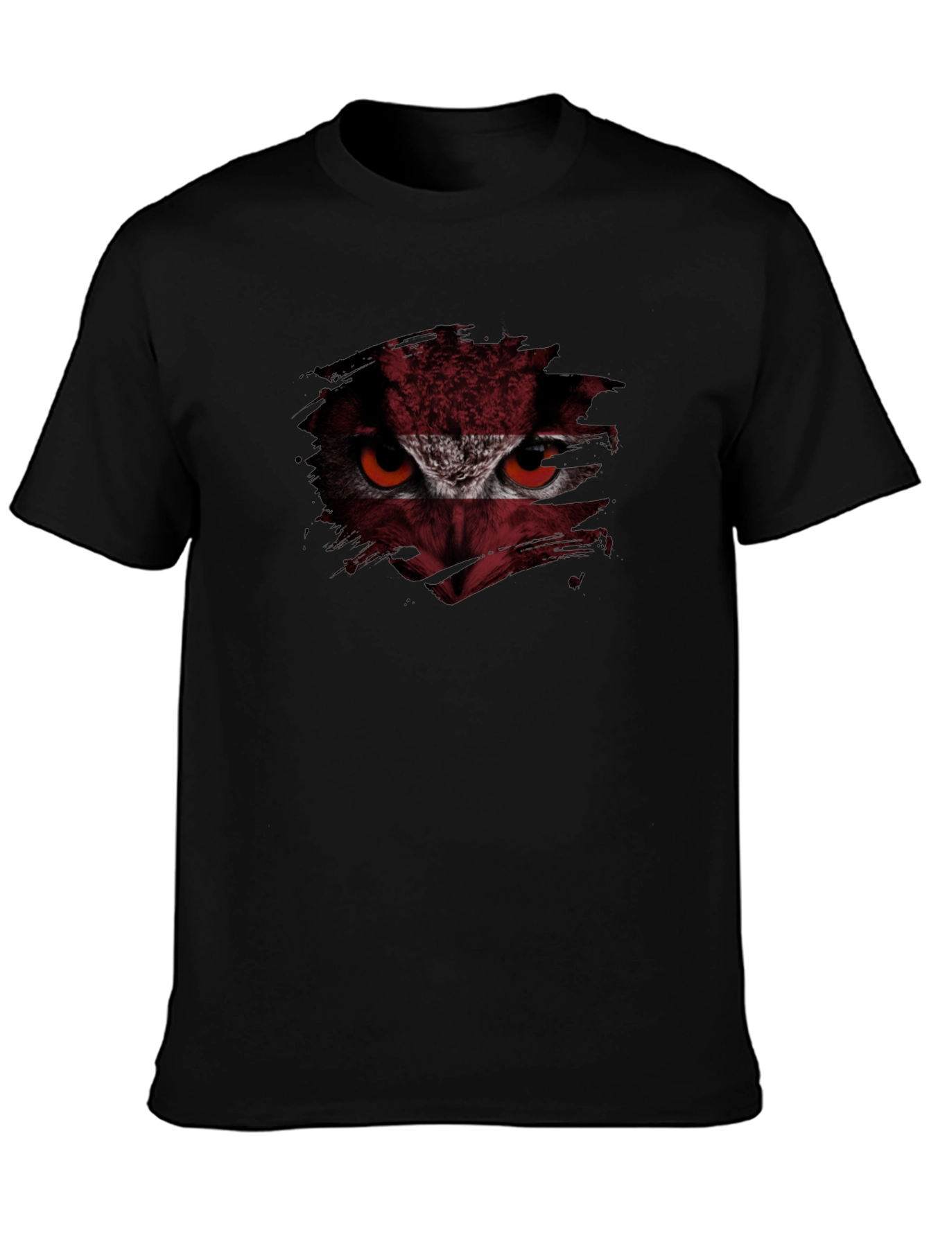 Owl Eyes Graphic Print Tee - Mens Black T-Shirt