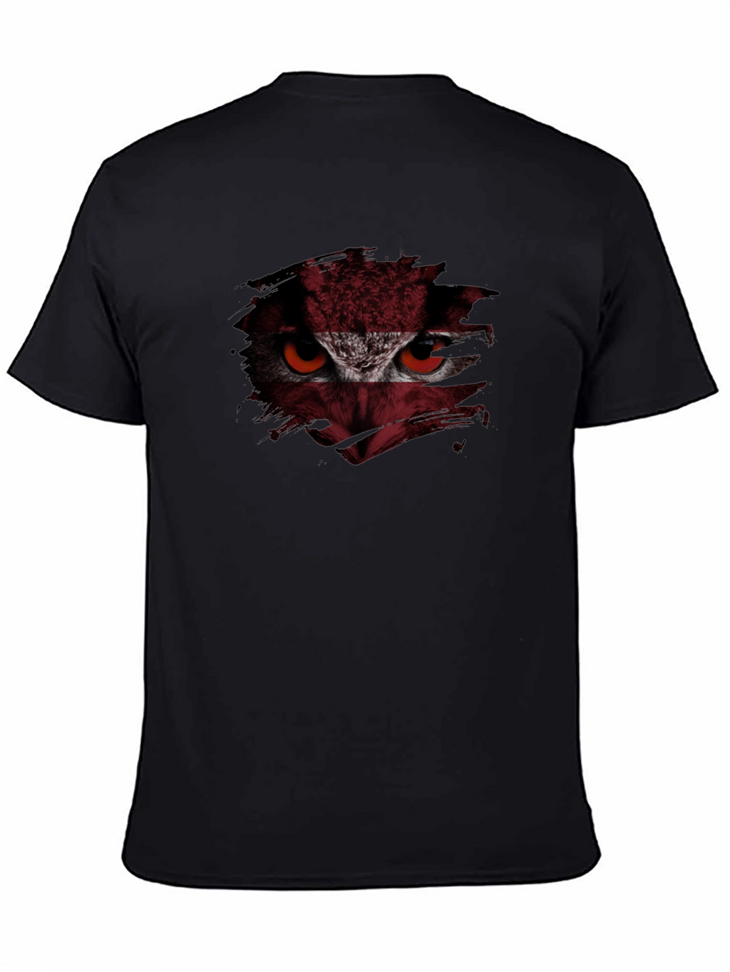 Owl Eyes Graphic Print Tee - Mens Black T-Shirt
