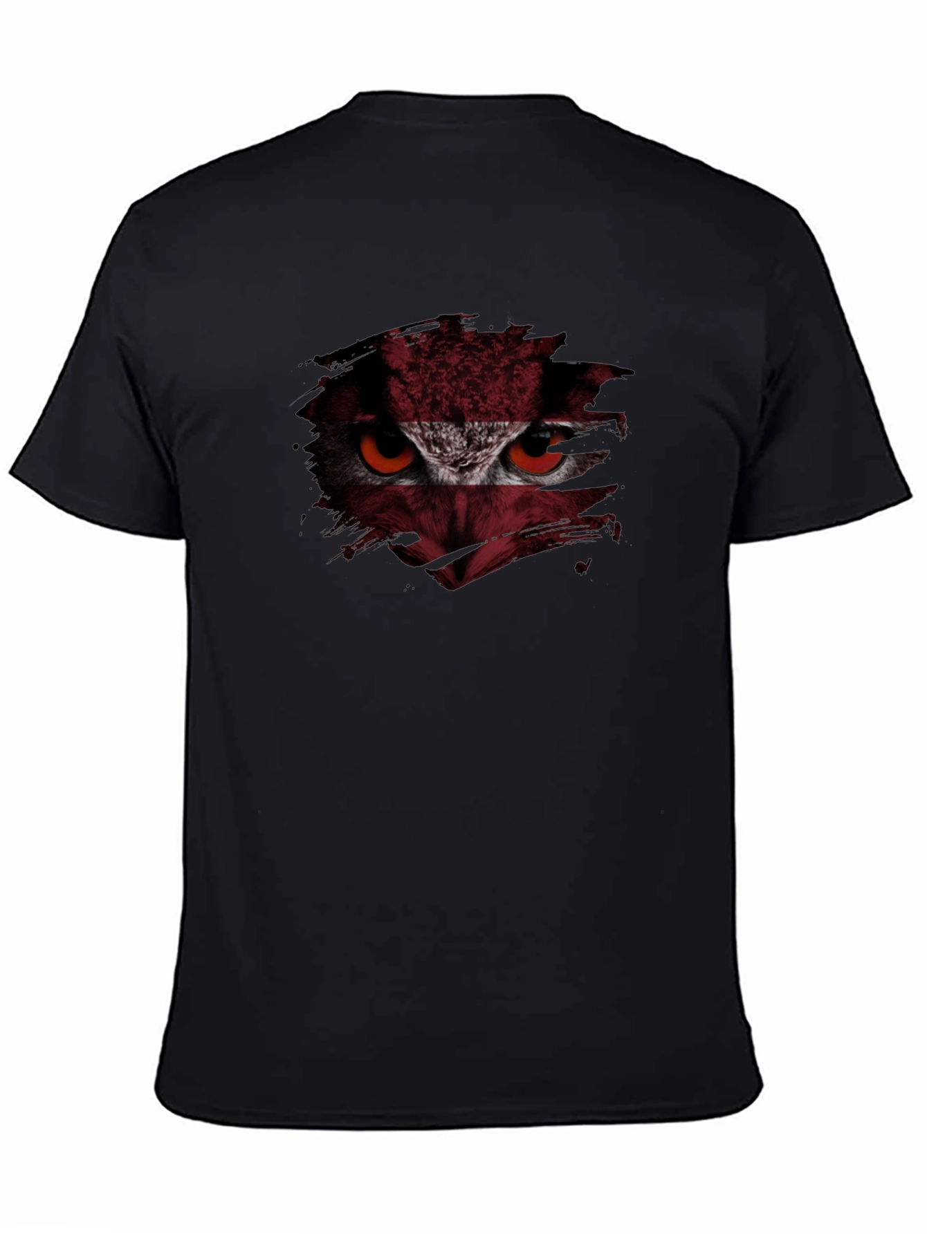 Owl Eyes Graphic Print Tee - Mens Black T-Shirt