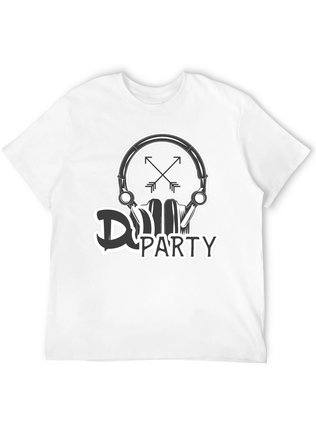 DJ Party Skull Graphic Black T-Shirt