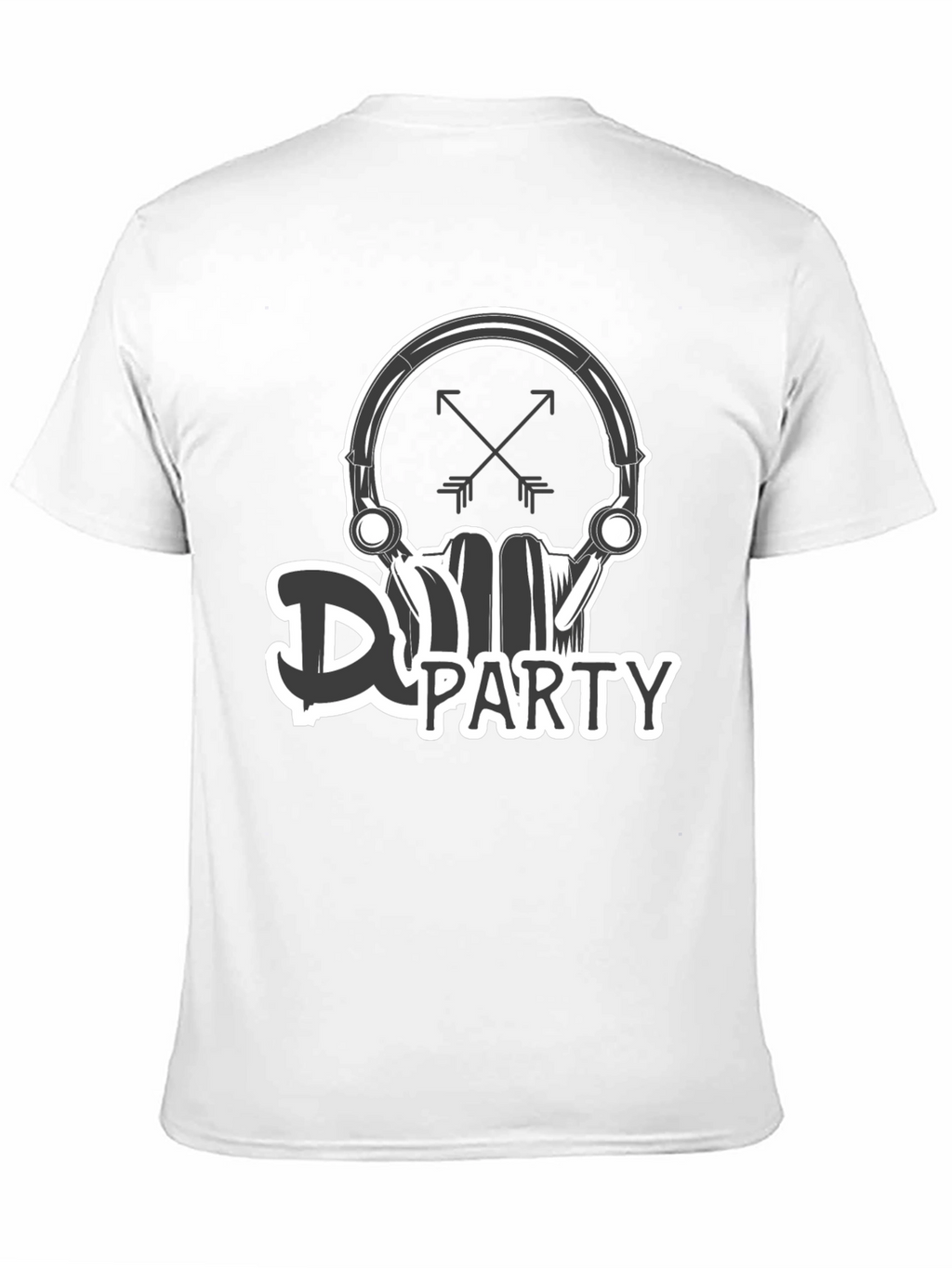 DJ Party Skull Graphic Black T-Shirt