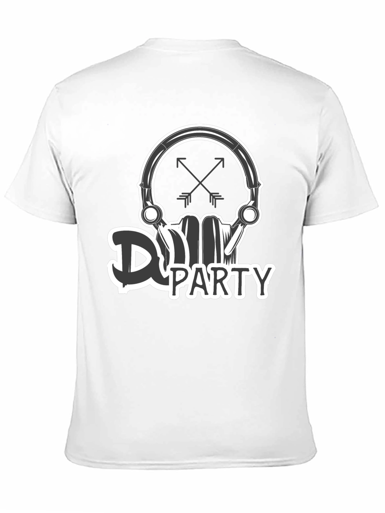 DJ Party Skull Graphic Black T-Shirt