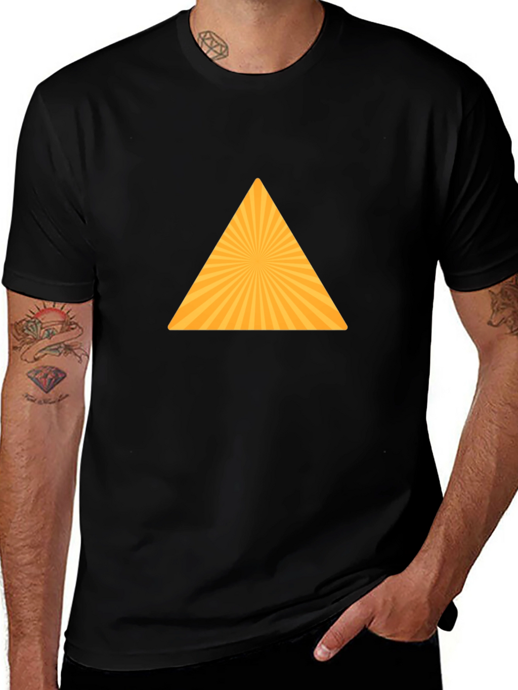 Geometric Triangle Graphic Tee - Modern Style