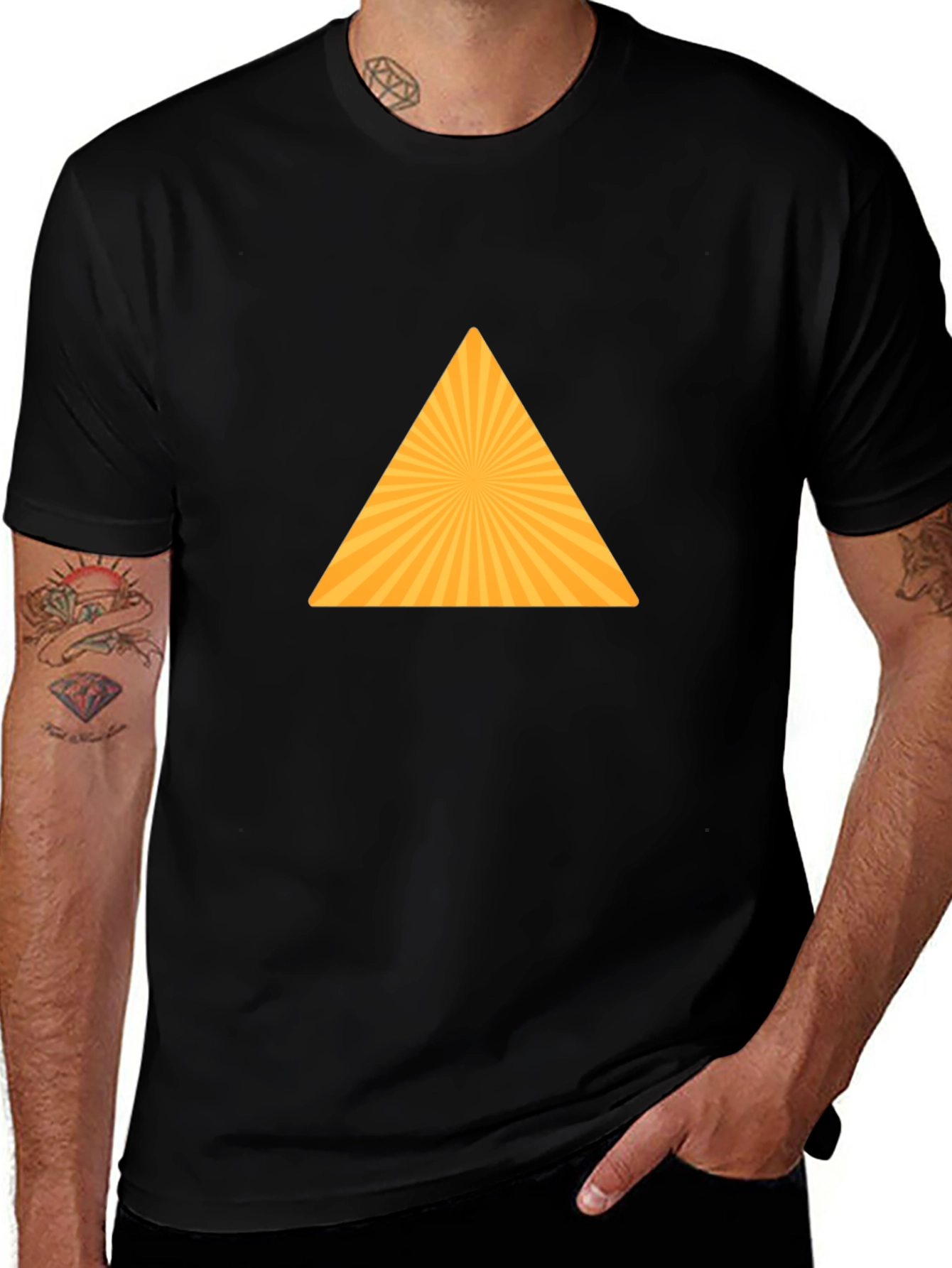 Geometric Triangle Graphic Tee - Modern Style