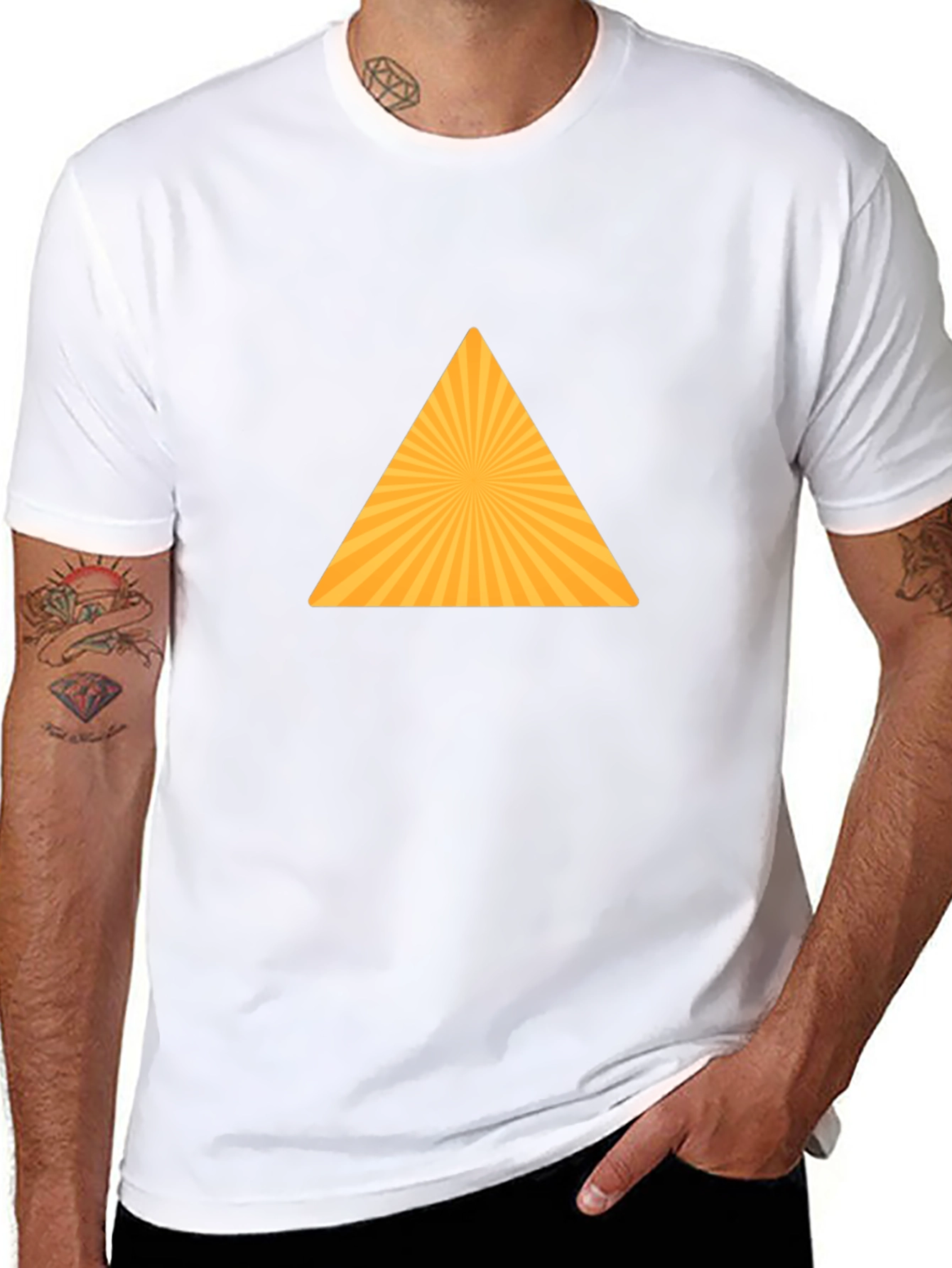 Geometric Triangle Graphic Tee - Modern Style