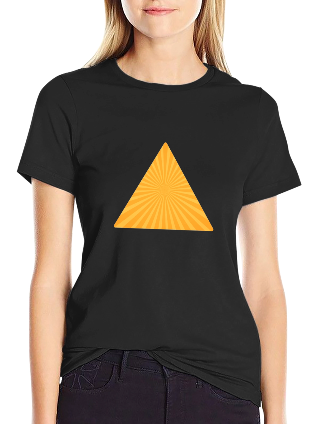 Geometric Triangle Graphic Tee - Modern Style