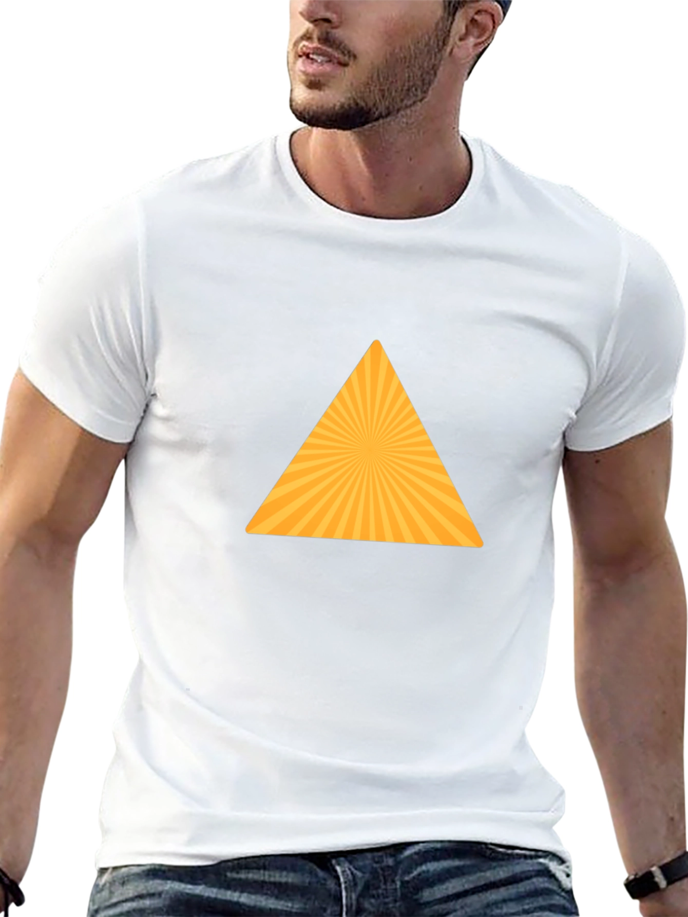 Geometric Triangle Graphic Tee - Modern Style