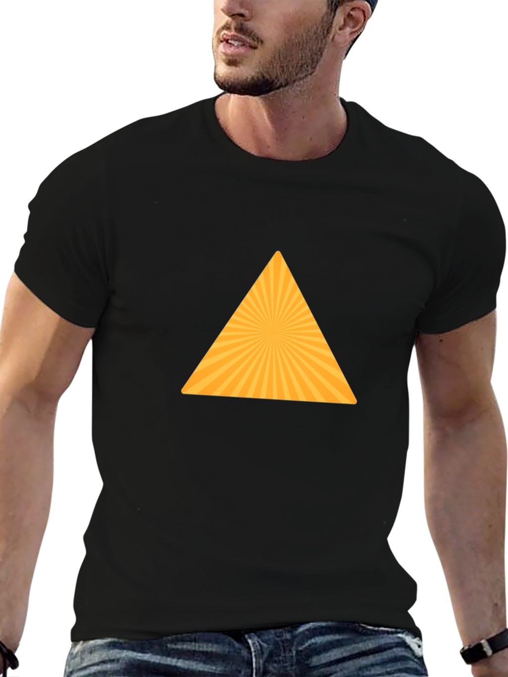 Geometric Triangle Graphic Tee - Modern Style