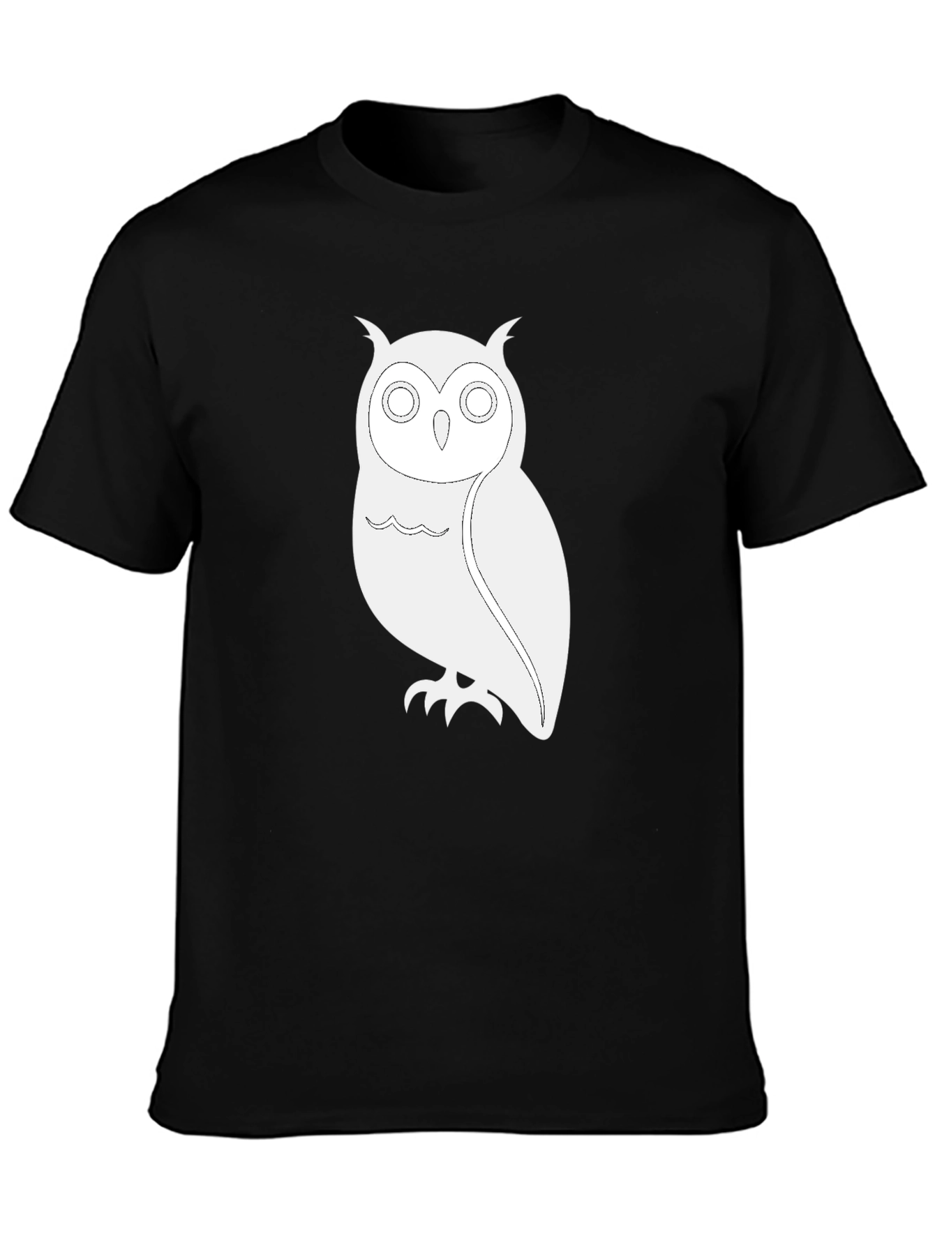 Owl Graphic T-Shirt - Black Cotton Tee