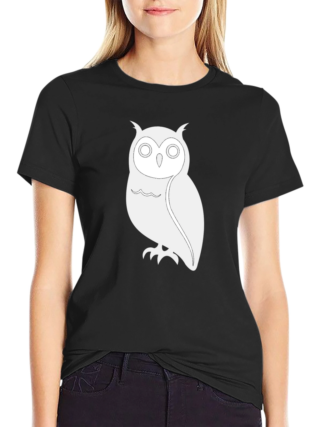 Owl Graphic T-Shirt - Black Cotton Tee
