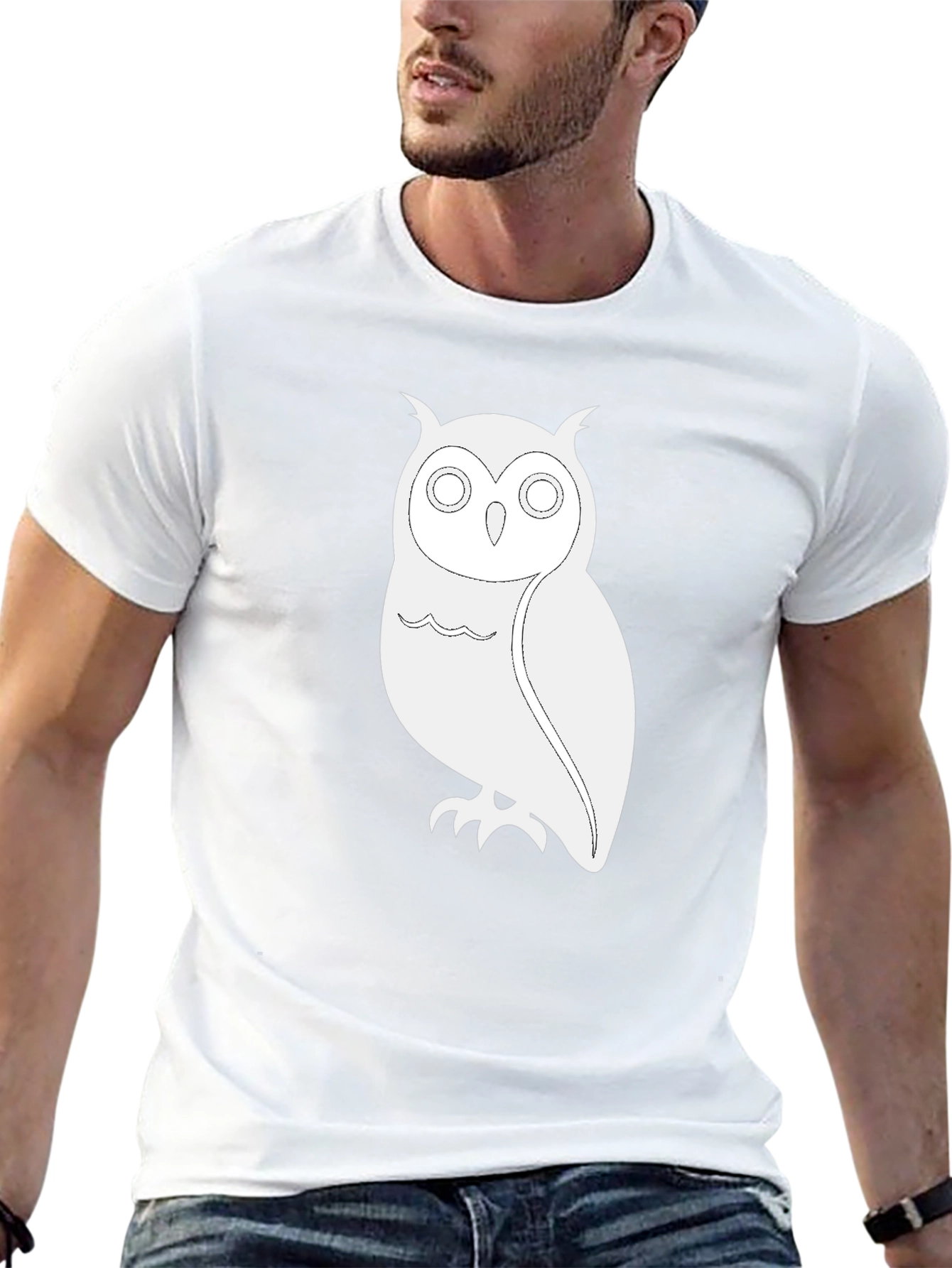 Owl Graphic T-Shirt - Black Cotton Tee