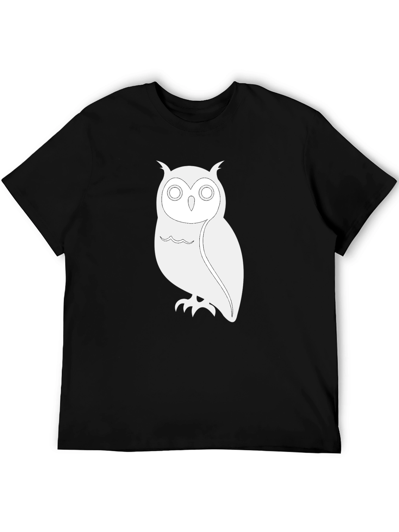 Owl Graphic T-Shirt - Black Cotton Tee