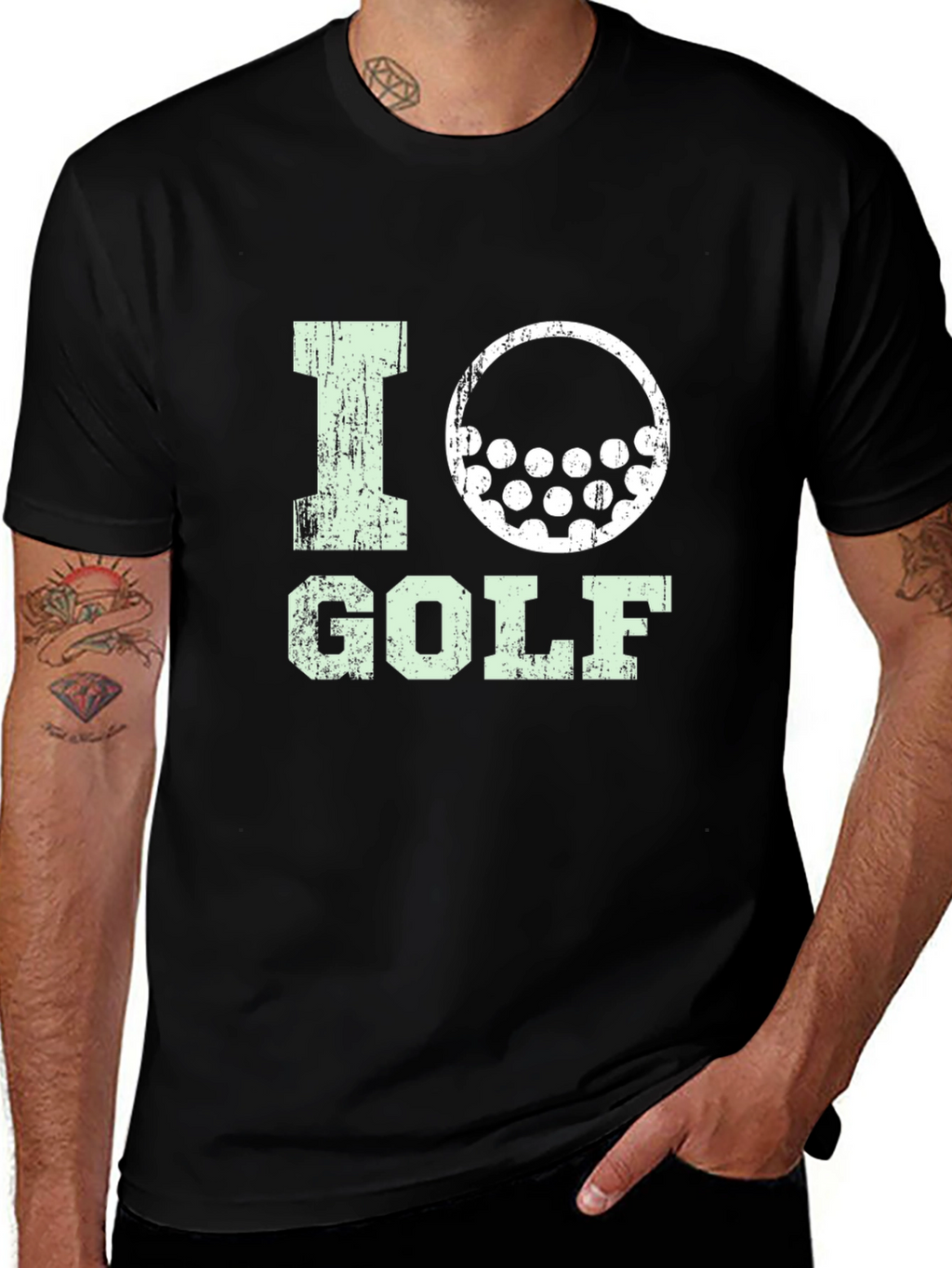 I Love Golf Graphic Tee - Black Cotton