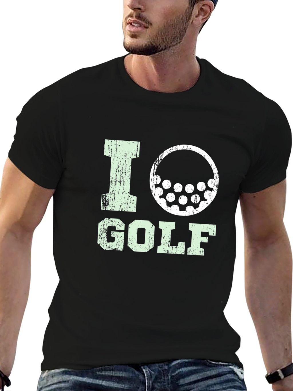 I Love Golf Graphic Tee - Black Cotton