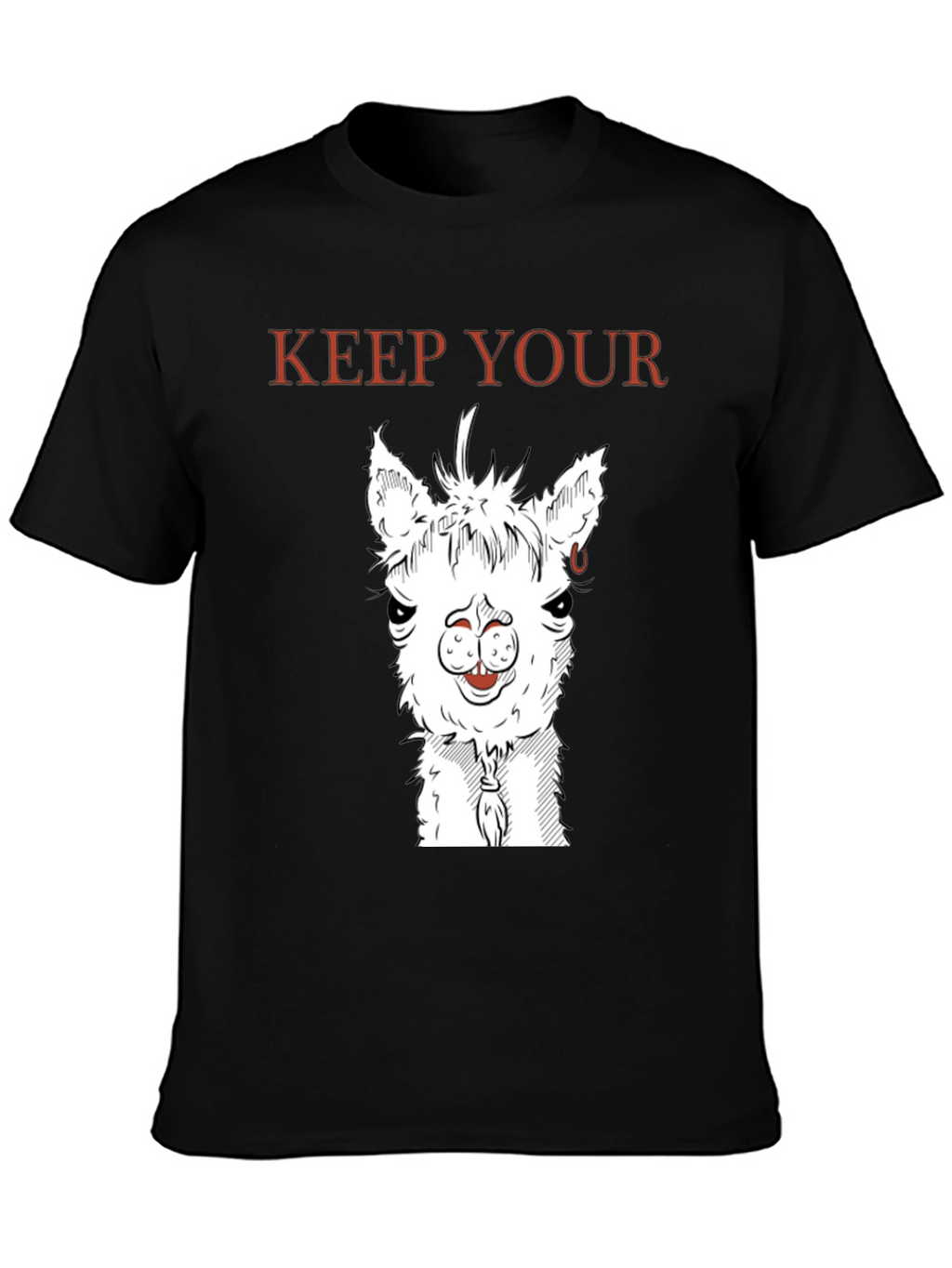 Keep Your Distance Llama Graphic Tee - Black