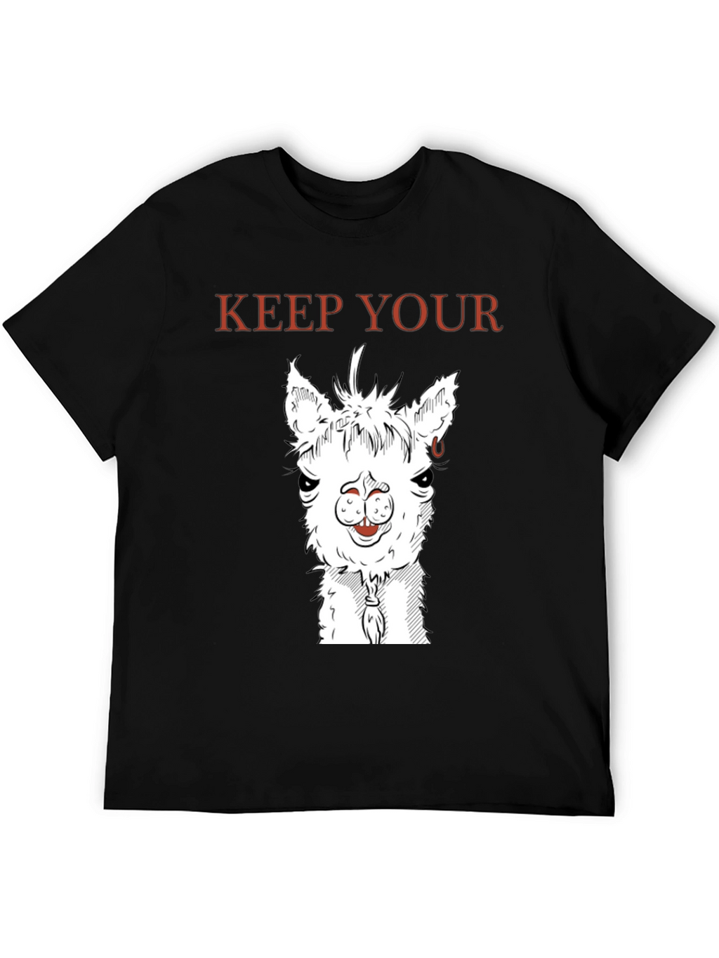 Keep Your Distance Llama Graphic Tee - Black