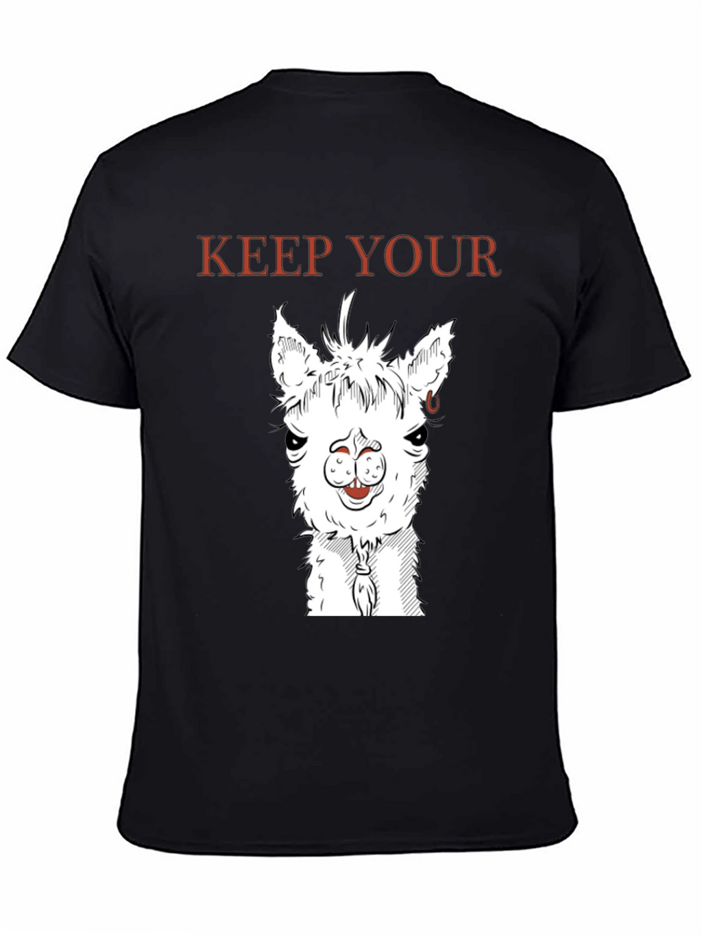 Keep Your Distance Llama Graphic Tee - Black