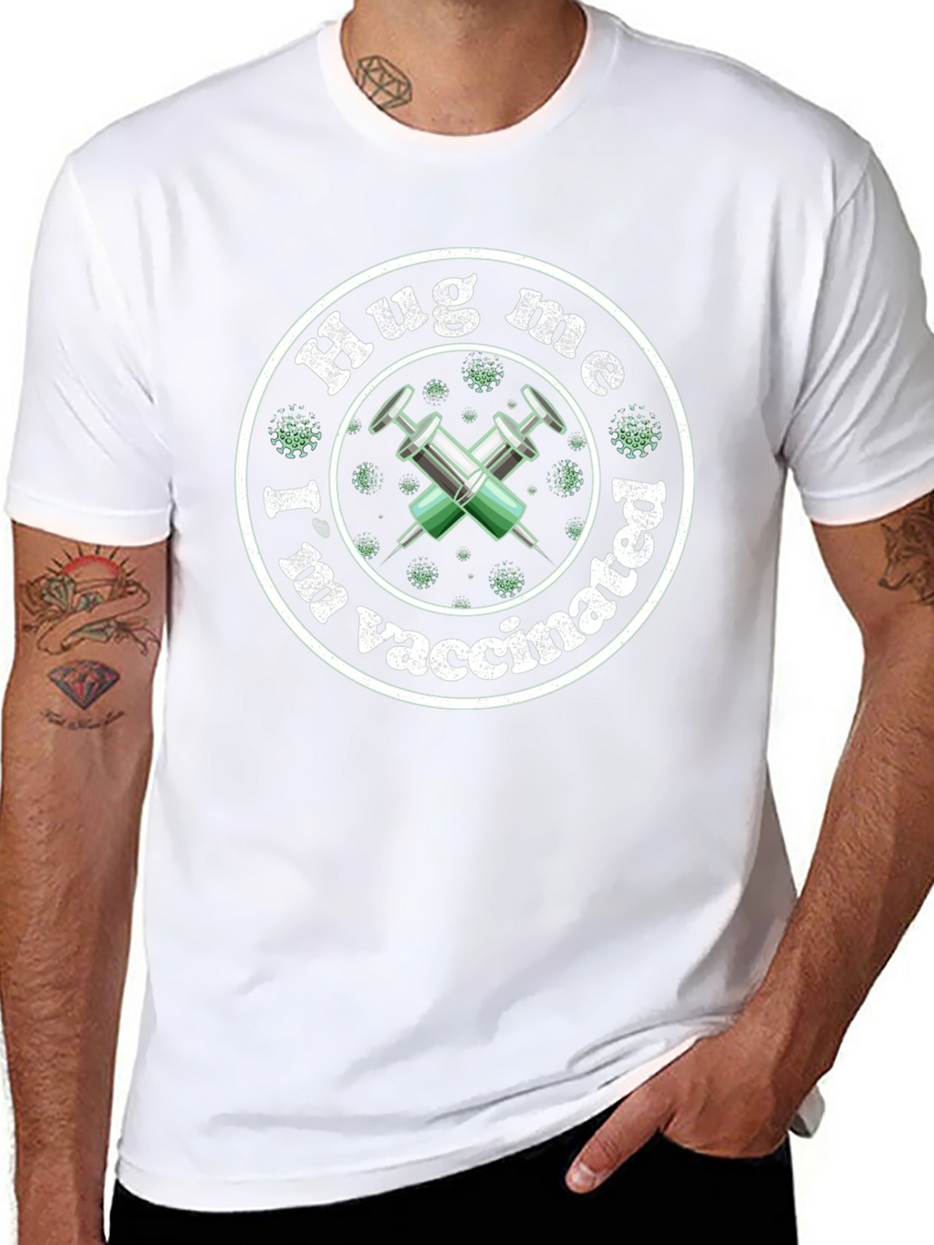Hug Me Im Vaccinated T-Shirt Funny Vaccine Tee