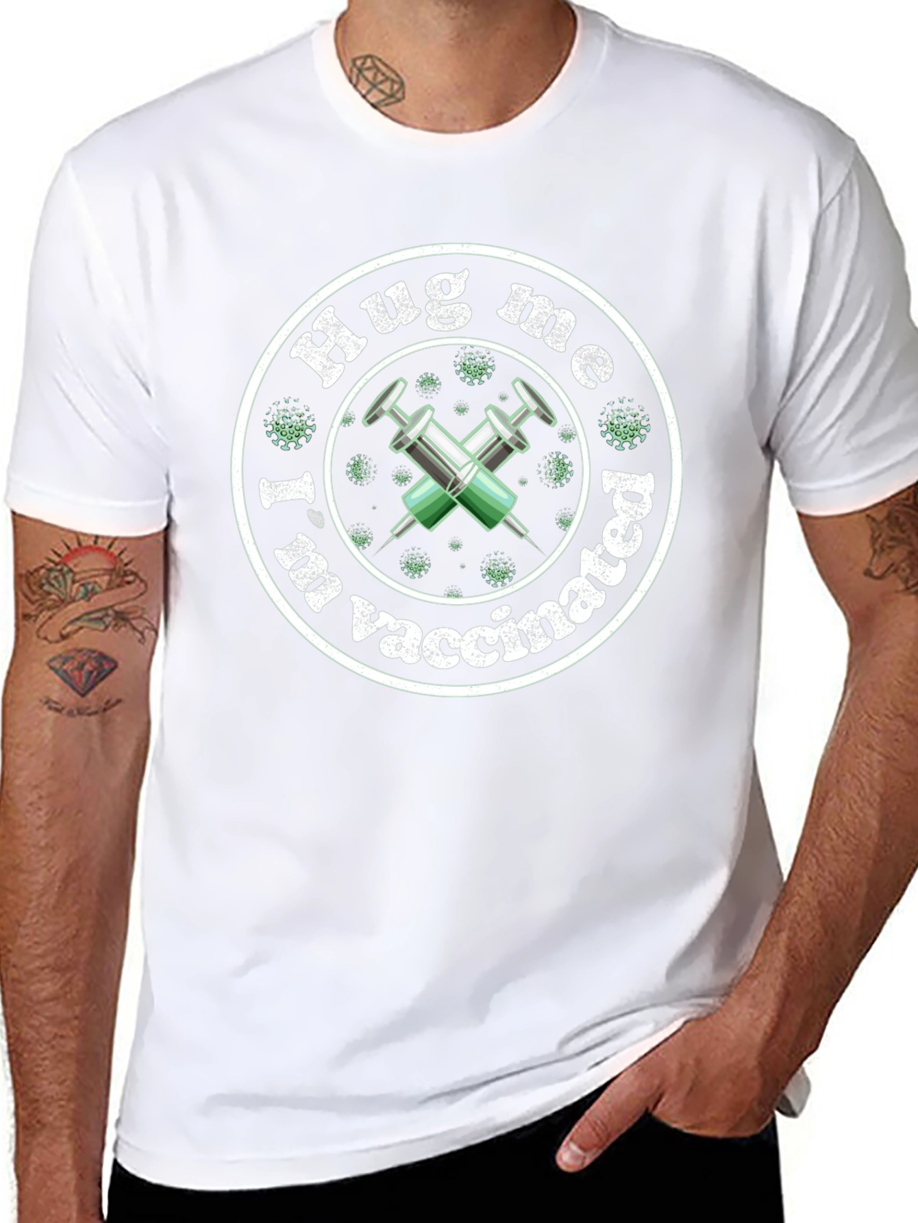 Hug Me Im Vaccinated T-Shirt Funny Vaccine Tee