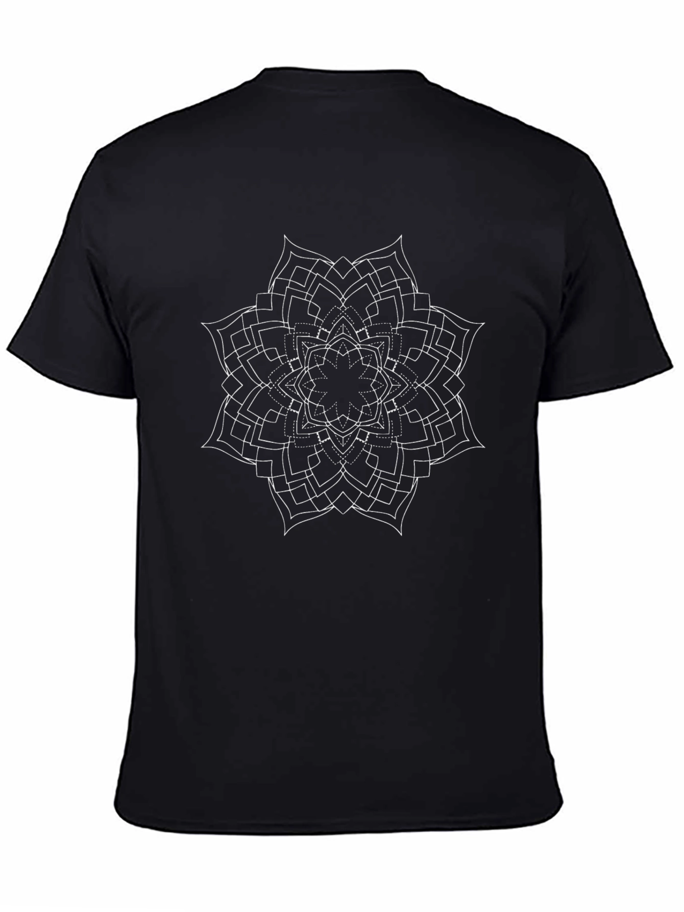 Geometric Mandala Graphic Black T-Shirt