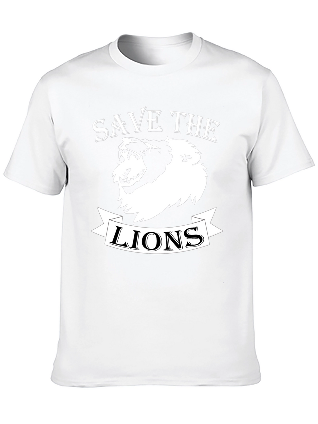 Save the Lions Graphic Print Crew Neck T-Shirt