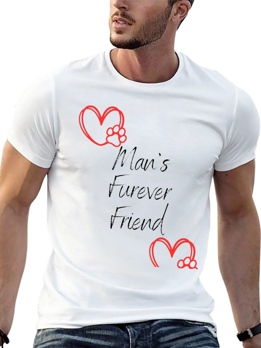Mans Furever Friend T-Shirt - Pet Lover Tee