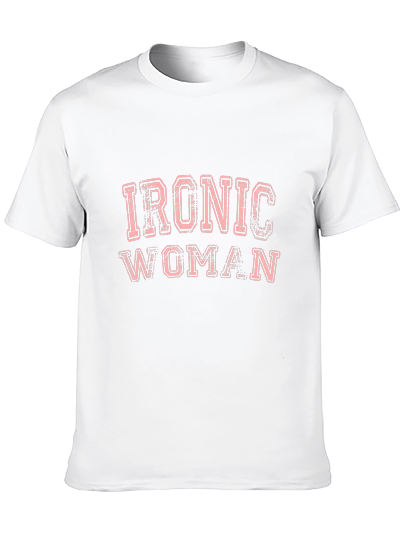 Ironic Woman Graphic Tee - Black Cotton T-Shirt
