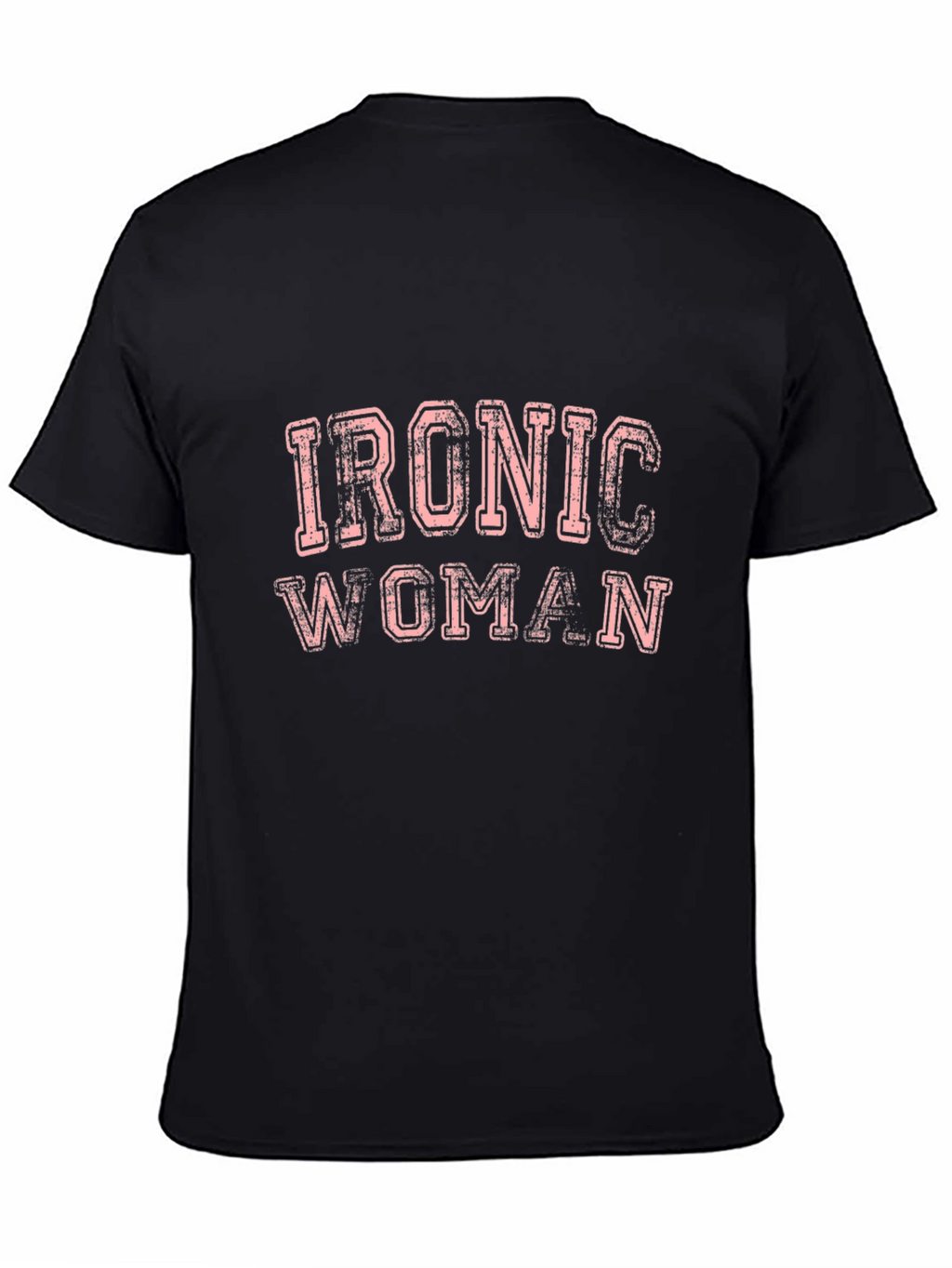 Ironic Woman Graphic Tee - Black Cotton T-Shirt