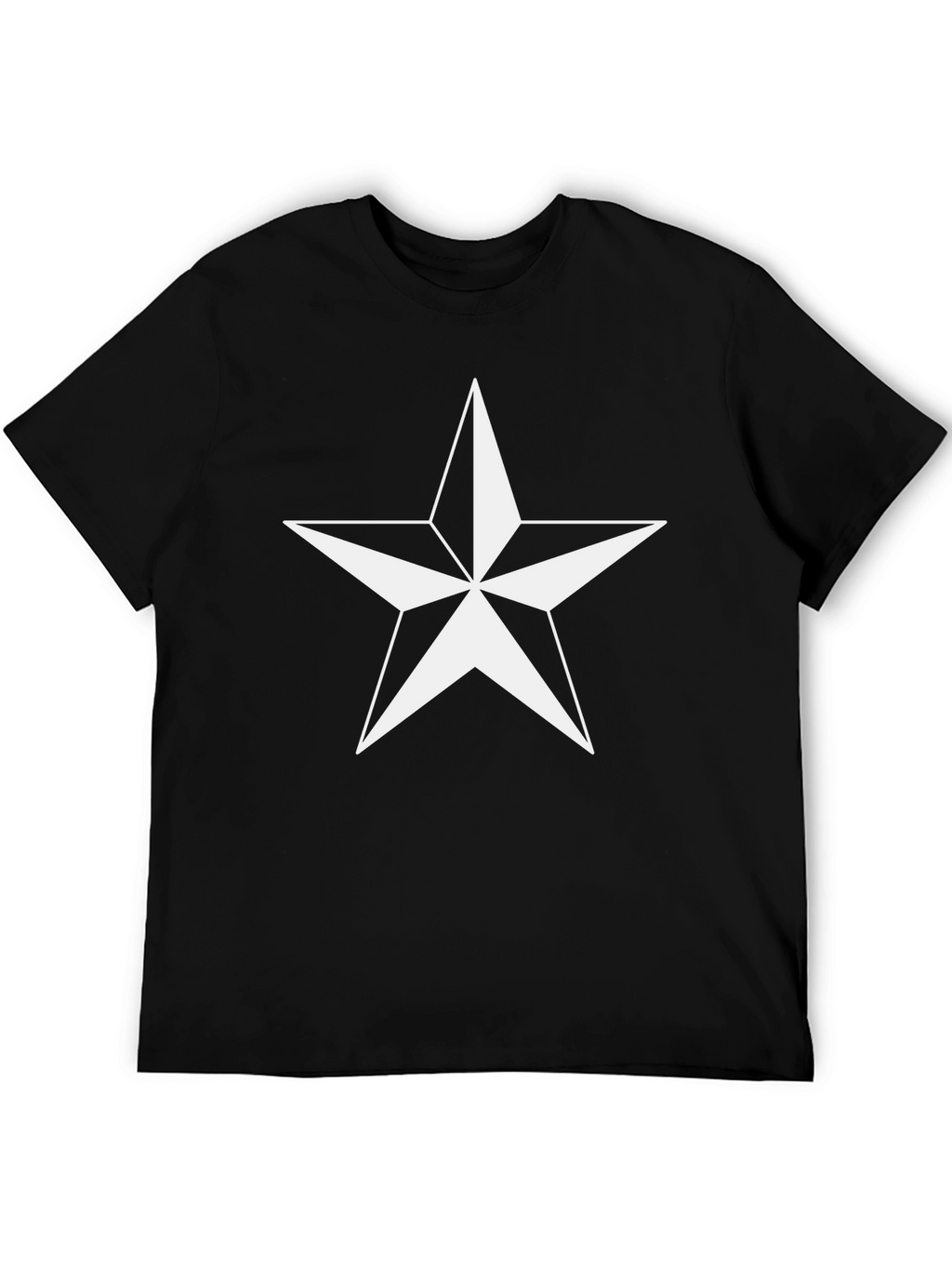 Nautical Star Graphic Tee - Black Cotton Blend