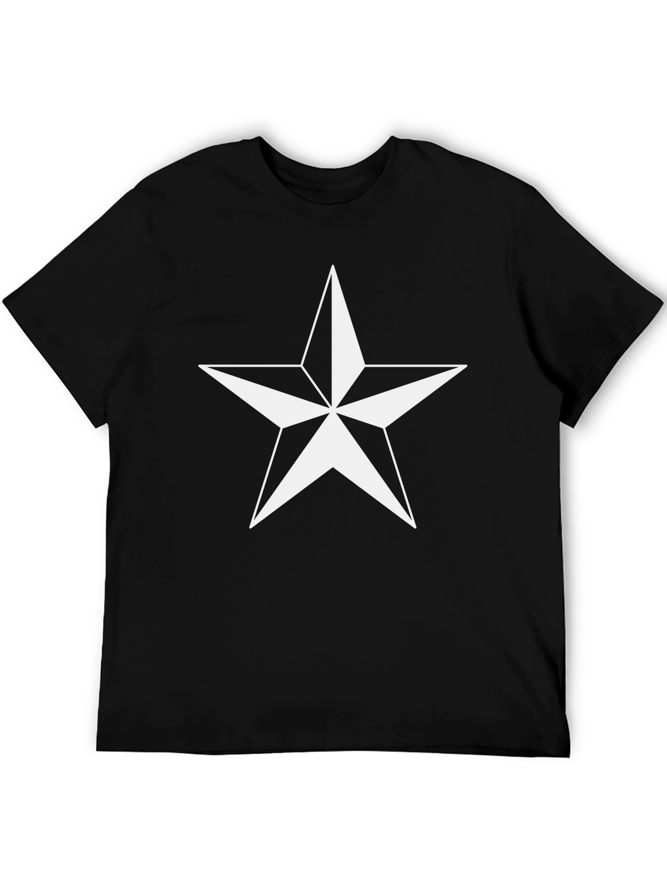 Nautical Star Graphic Tee - Black Cotton Blend