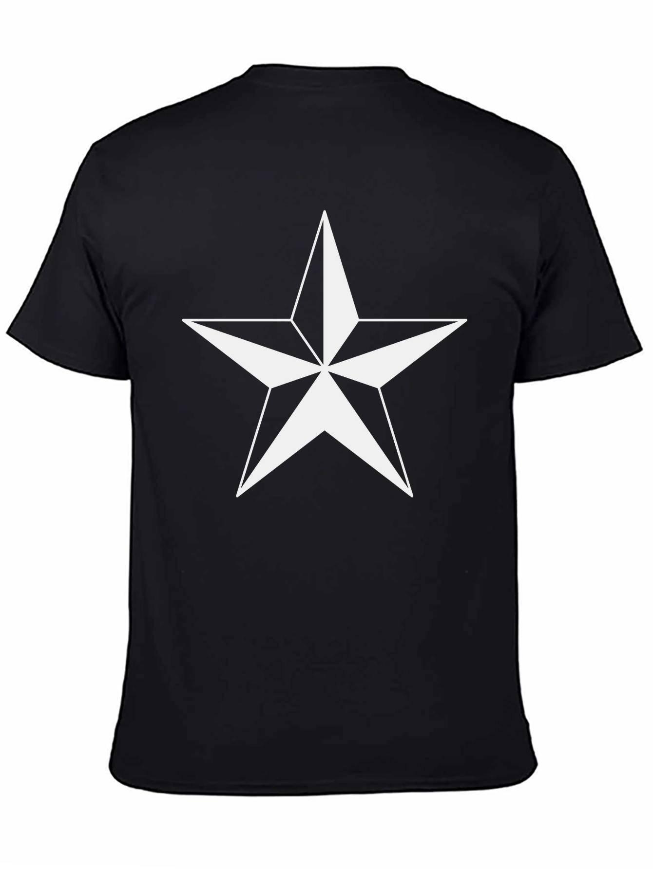 Nautical Star Graphic Tee - Black Cotton Blend