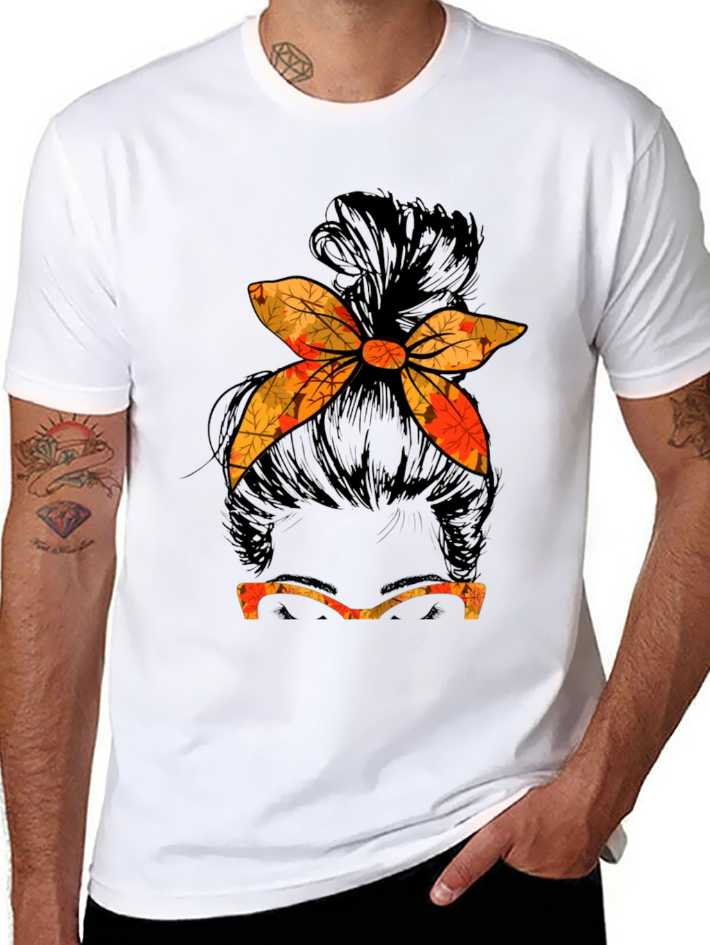 Fall Messy Bun T-Shirt