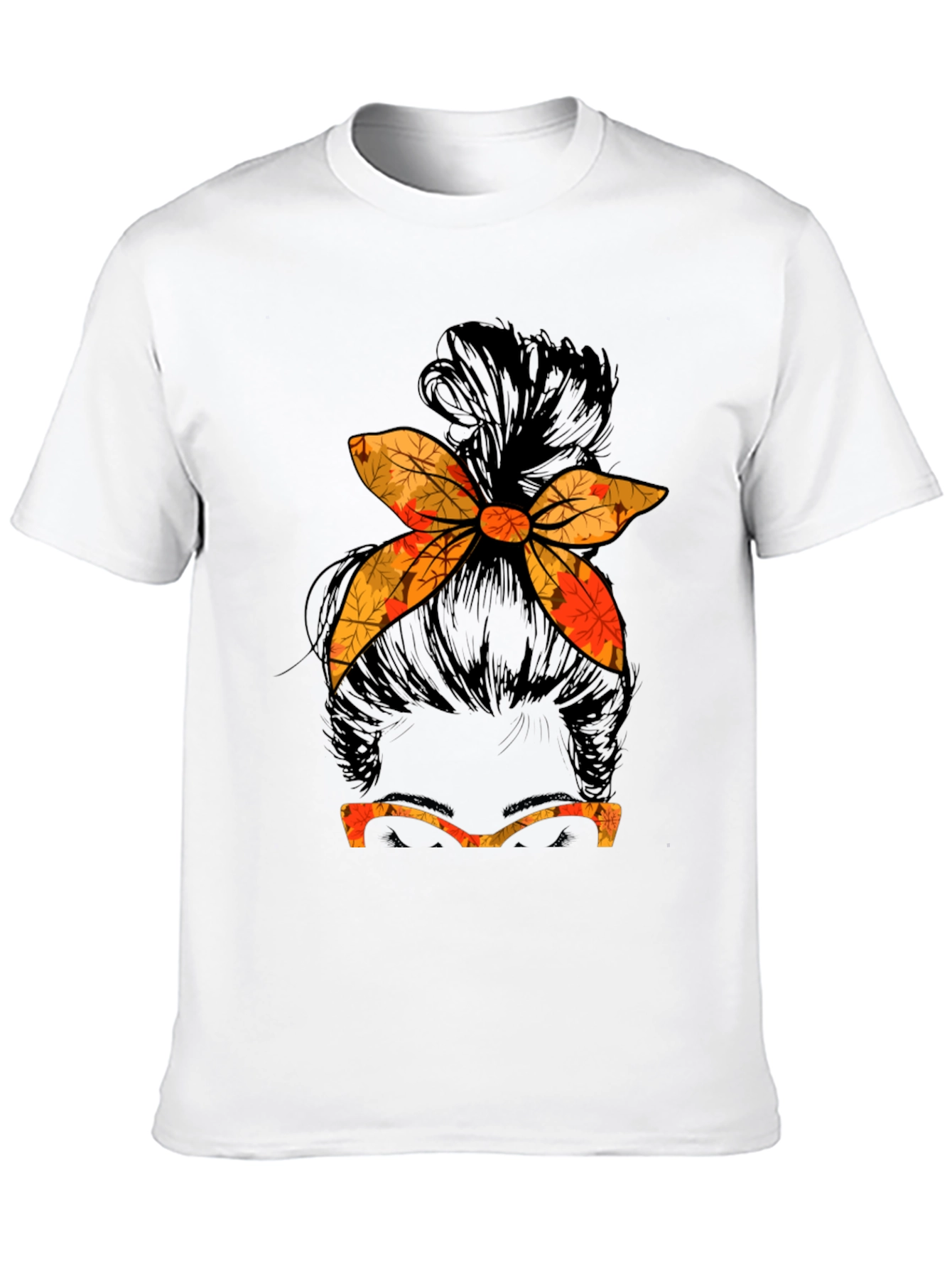 Fall Messy Bun T-Shirt
