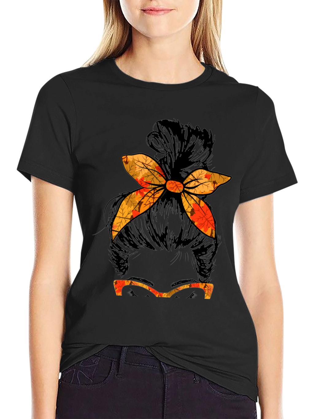 Fall Messy Bun T-Shirt
