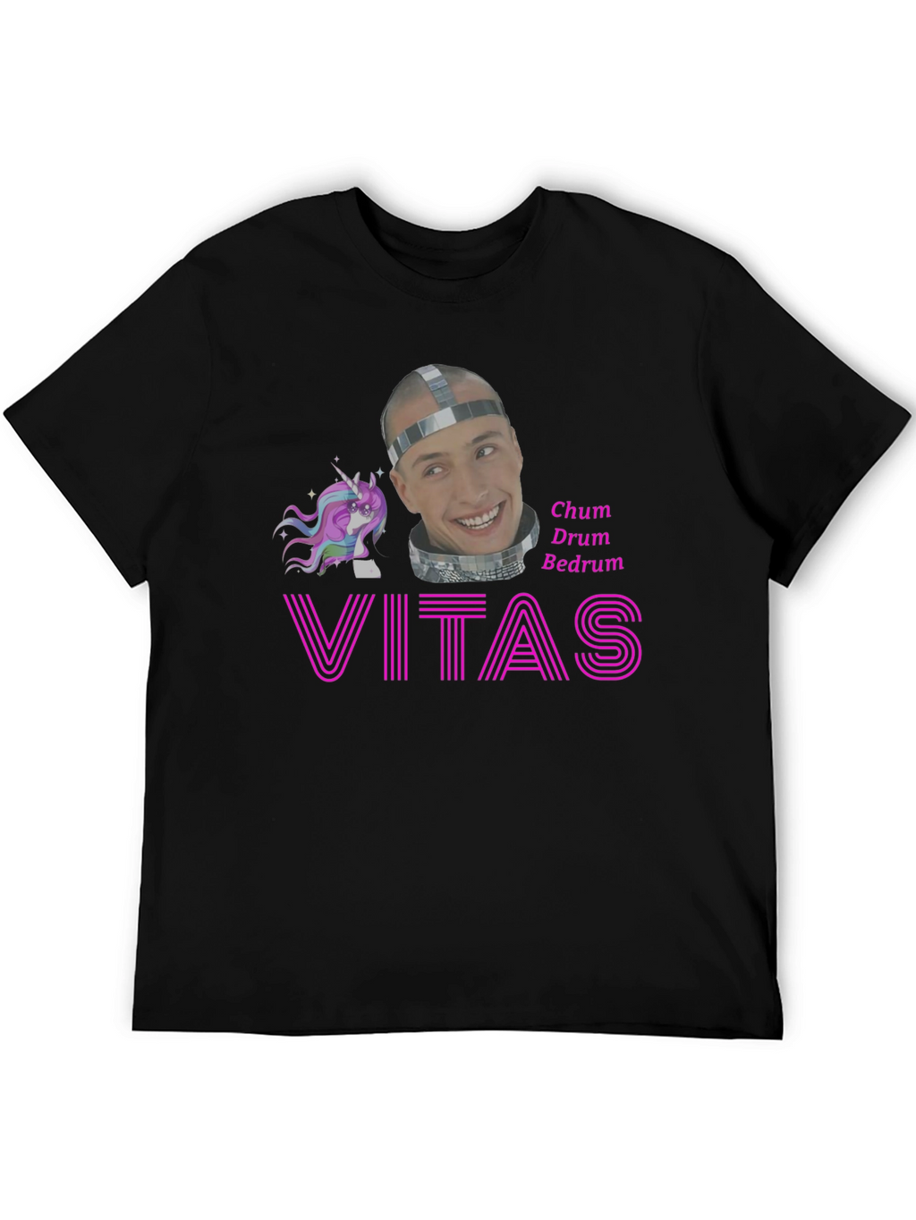 Vitas Chum Drum Bedrum T-Shirt Black Cotton Graphic Tee