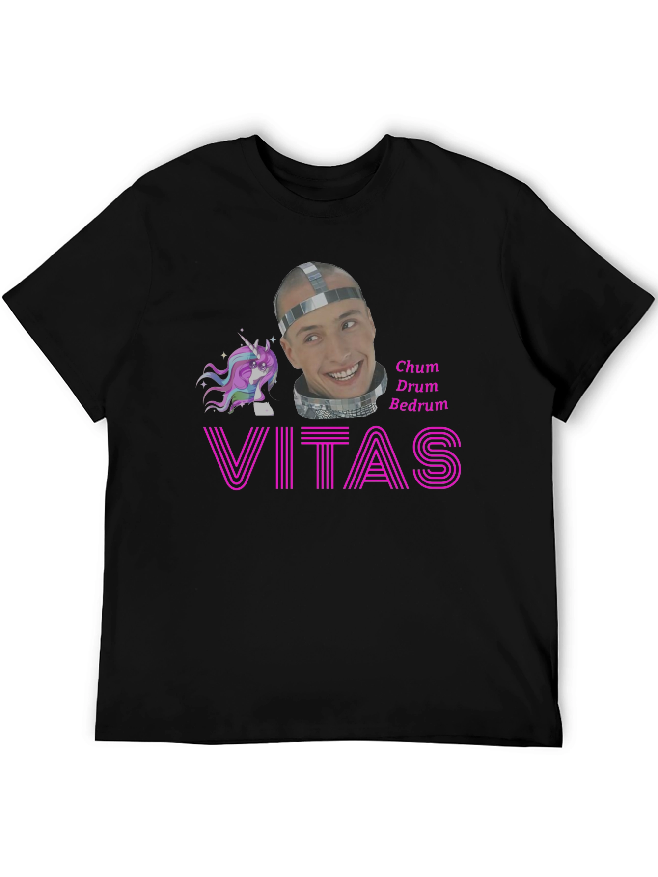 Vitas Chum Drum Bedrum T-Shirt Black Cotton Graphic Tee