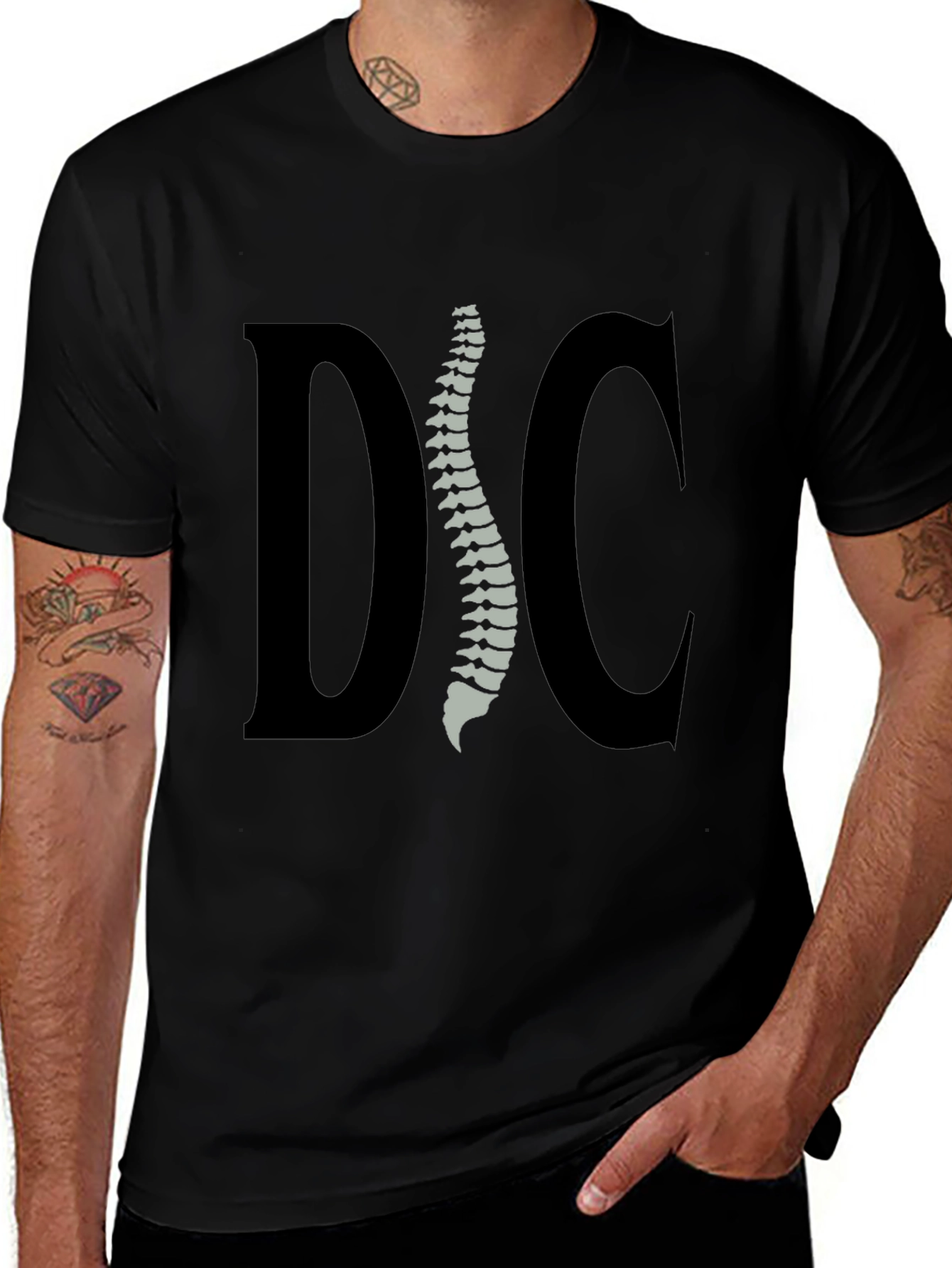 Chiropractor Spine Graphic Tee - Black