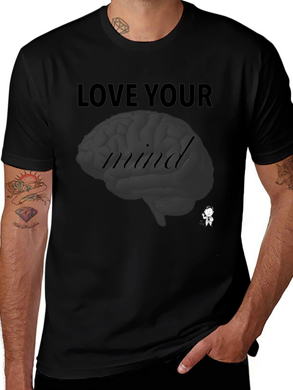 Love Your Mind Graphic Tee - Stylish Black T-Shirt