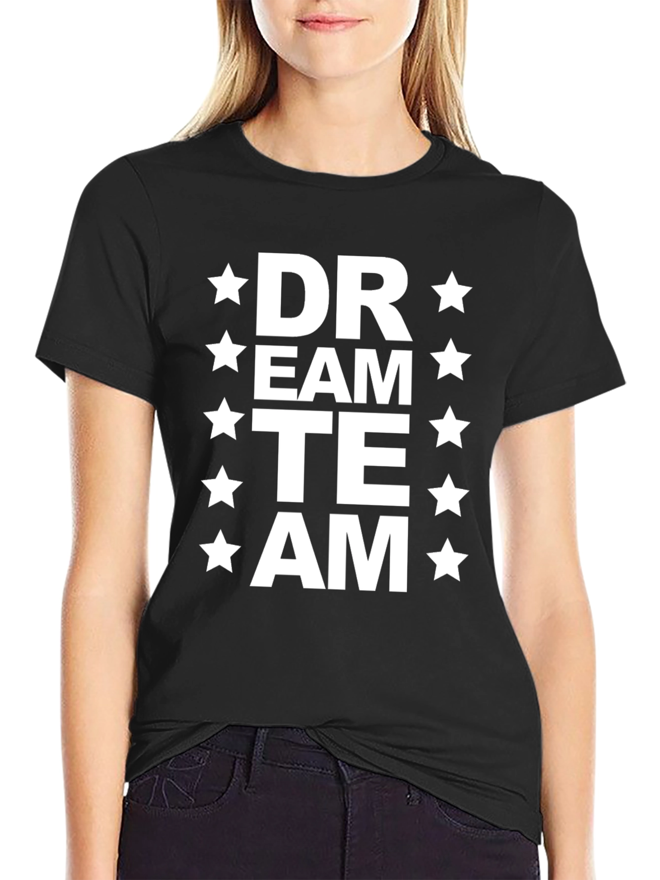 Dream Team Graphic T-Shirt - Black Cotton Blend