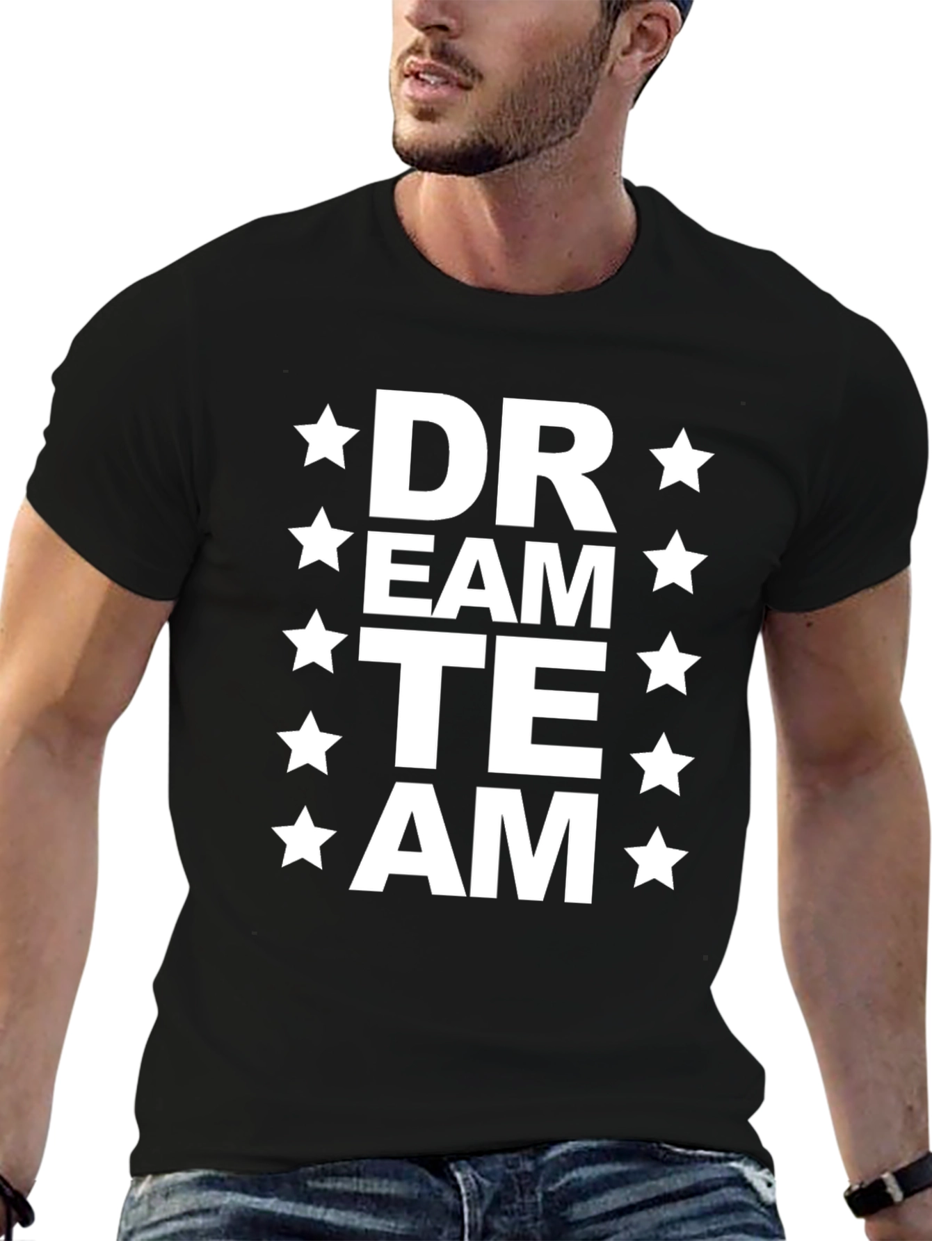 Dream Team Graphic T-Shirt - Black Cotton Blend