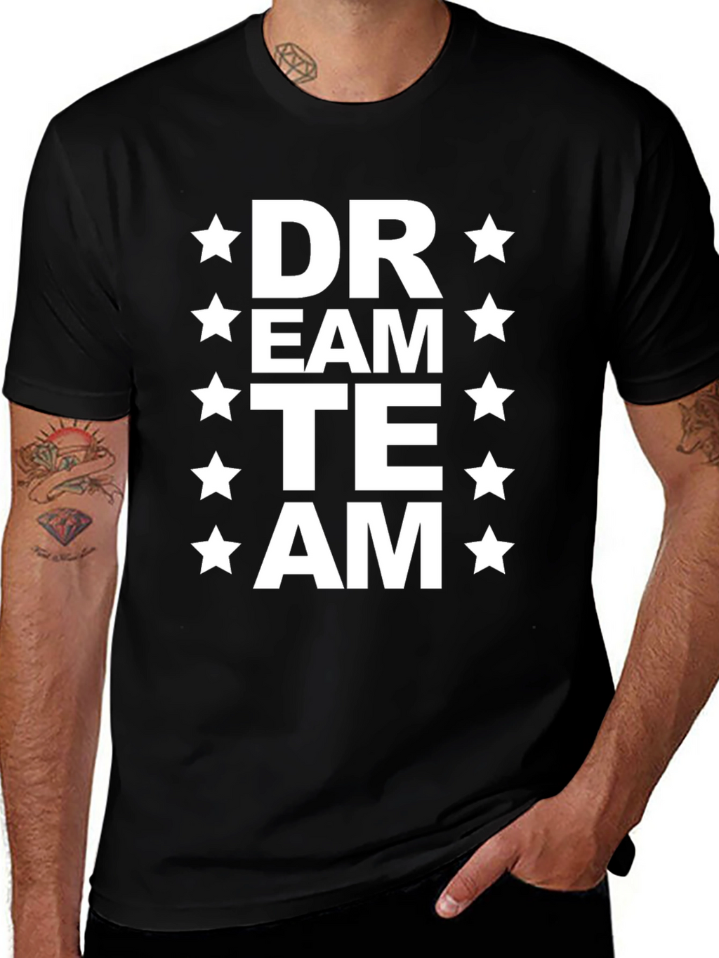 Dream Team Graphic T-Shirt - Black Cotton Blend