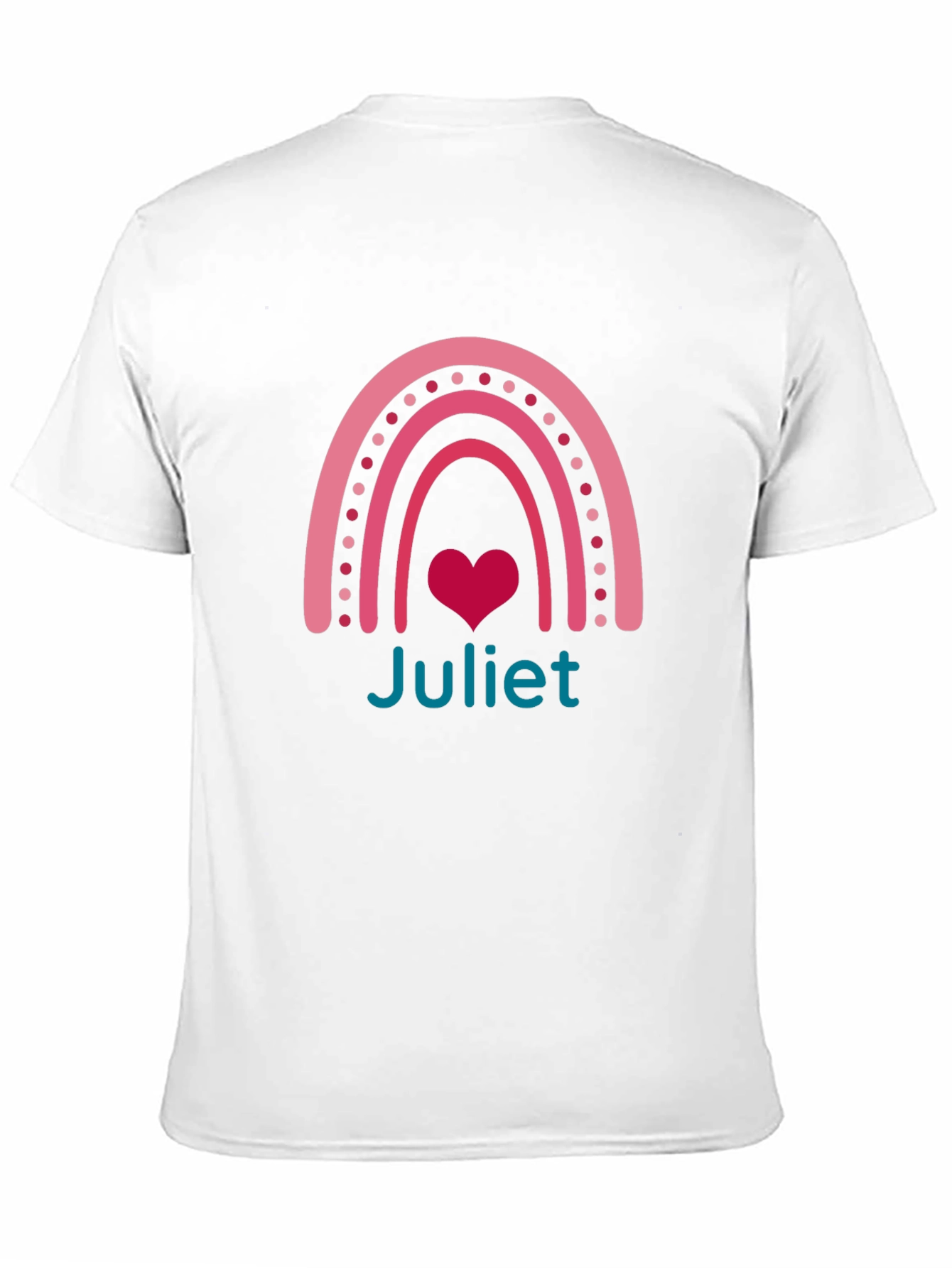 Juliet Rainbow Heart Tee - Personalized Gift