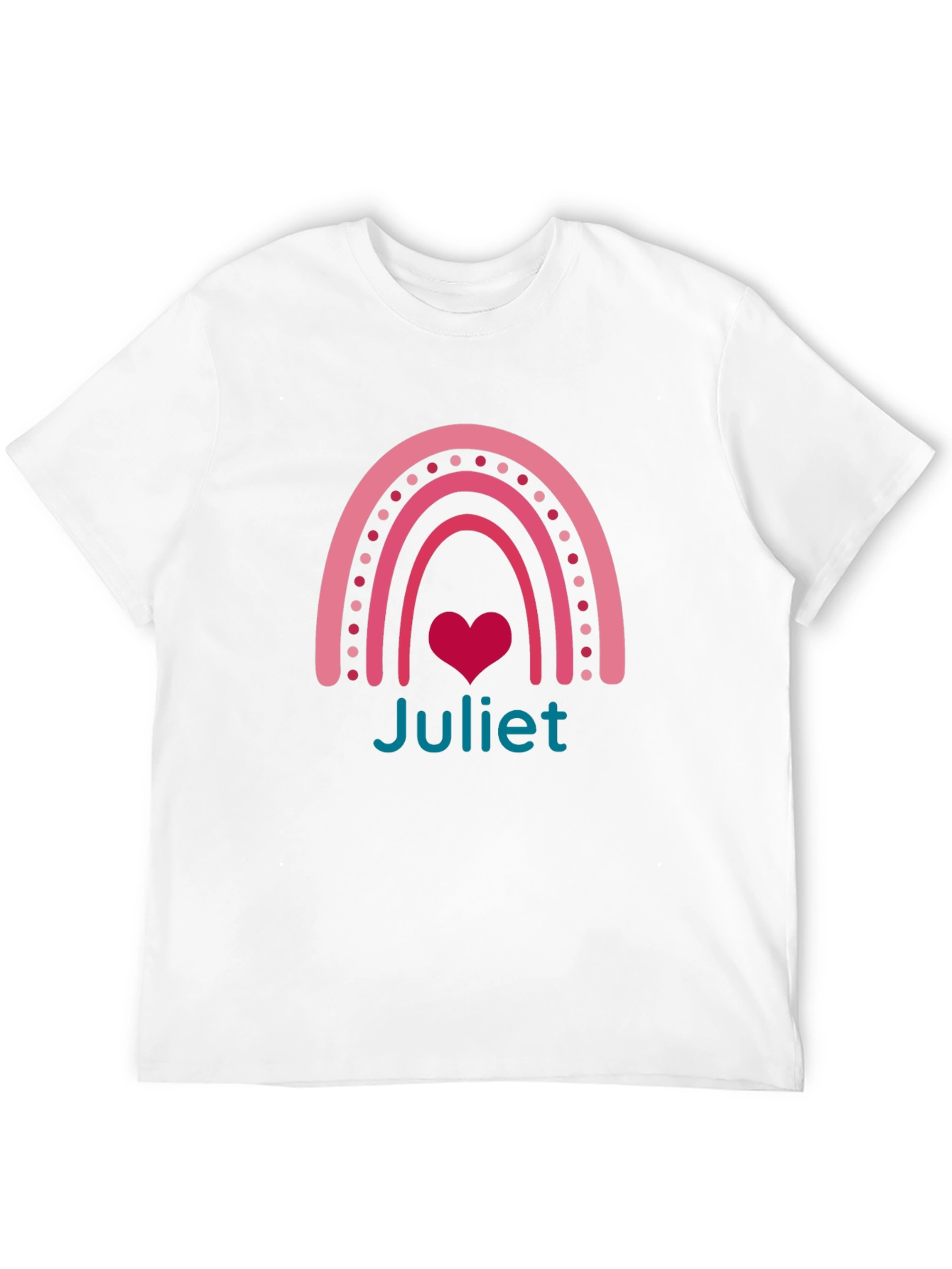 Juliet Rainbow Heart Tee - Personalized Gift