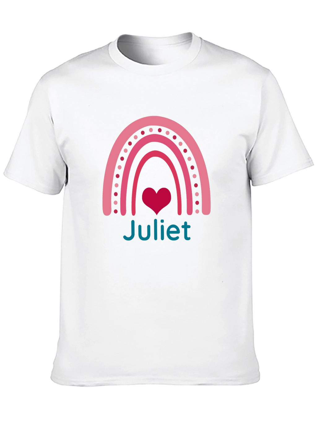 Juliet Rainbow Heart Tee - Personalized Gift