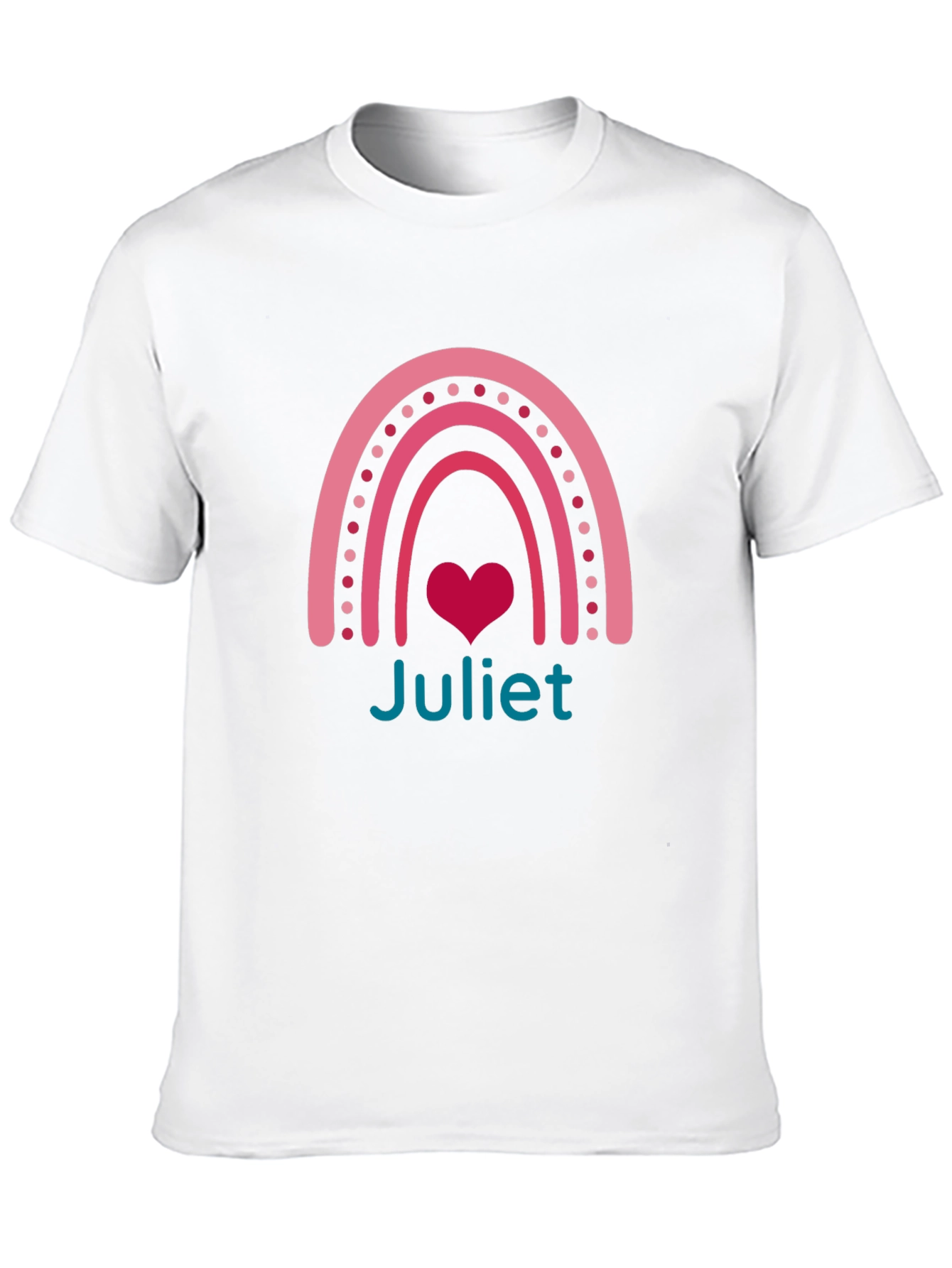 Juliet Rainbow Heart Tee - Personalized Gift