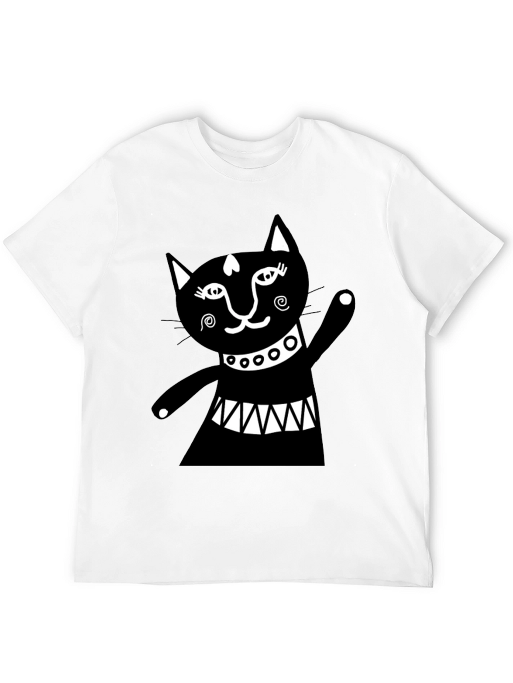 Black Cat Graphic Tee - Whimsical Design