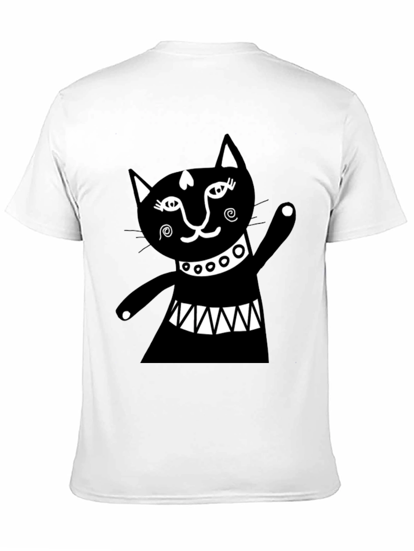 Black Cat Graphic Tee - Whimsical Design