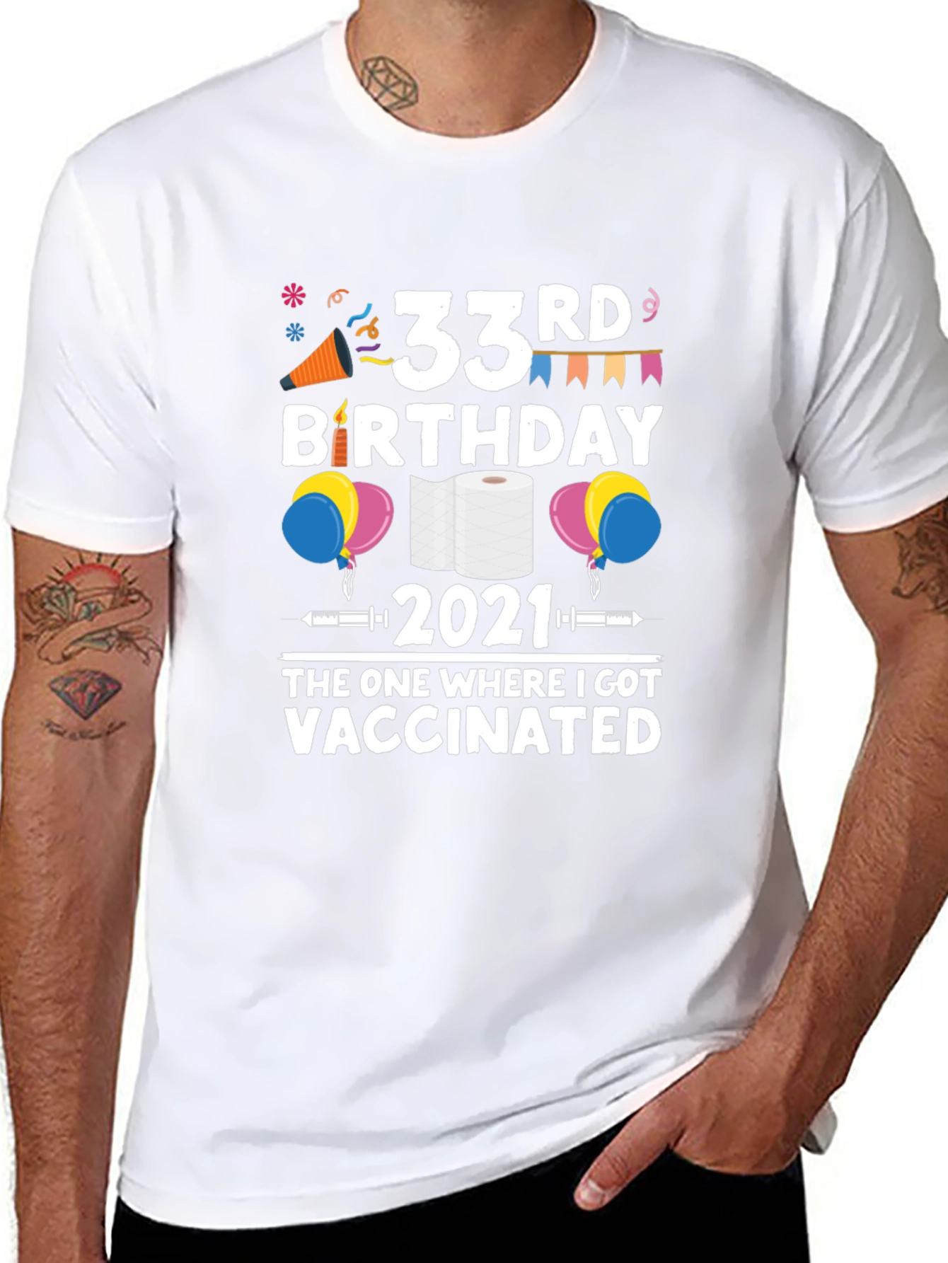 33rd Birthday 2021 Vaccinated T-Shirt